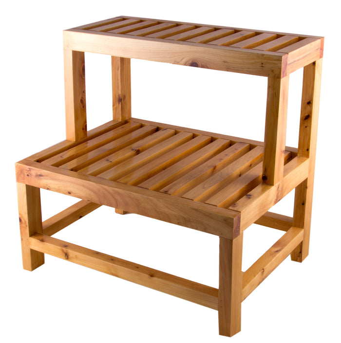 ALFI AB4402 20" Double Wooden Stepping Stool Multi-Purpose Accessory