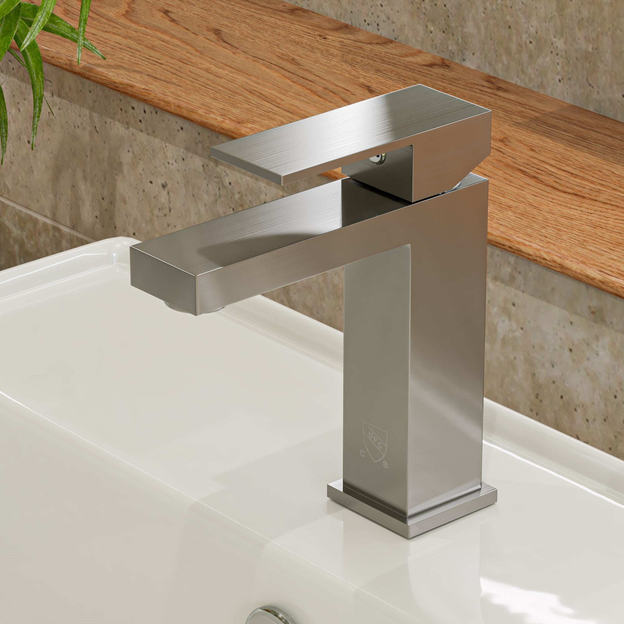 ALFI AB1229-BN Brushed Nickel Square Single Lever Bathroom Faucet