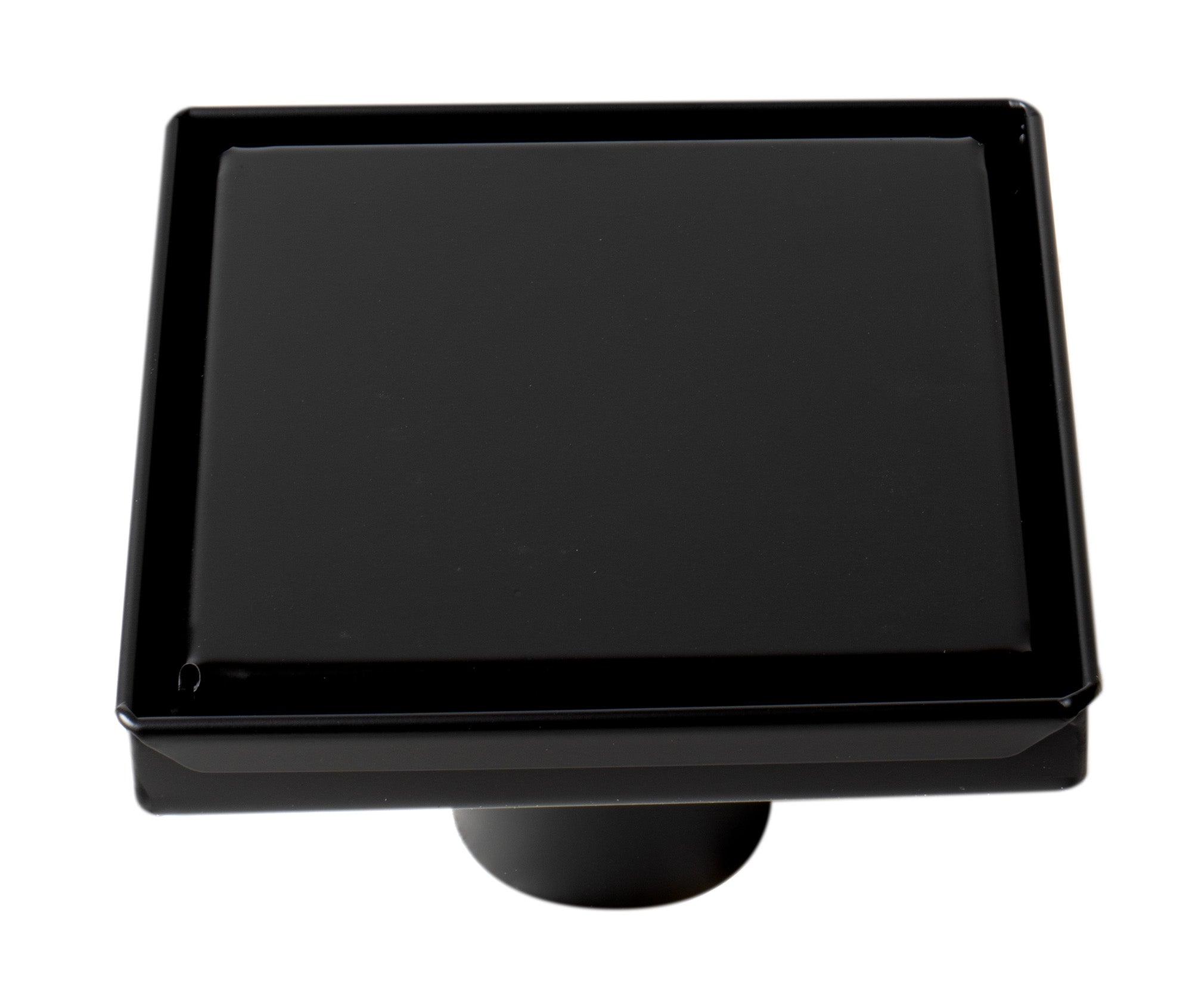 ALFI ABSD55B-BM 5" x 5" Black Matte Square Stainless Steel Shower Drain with Solid Cover