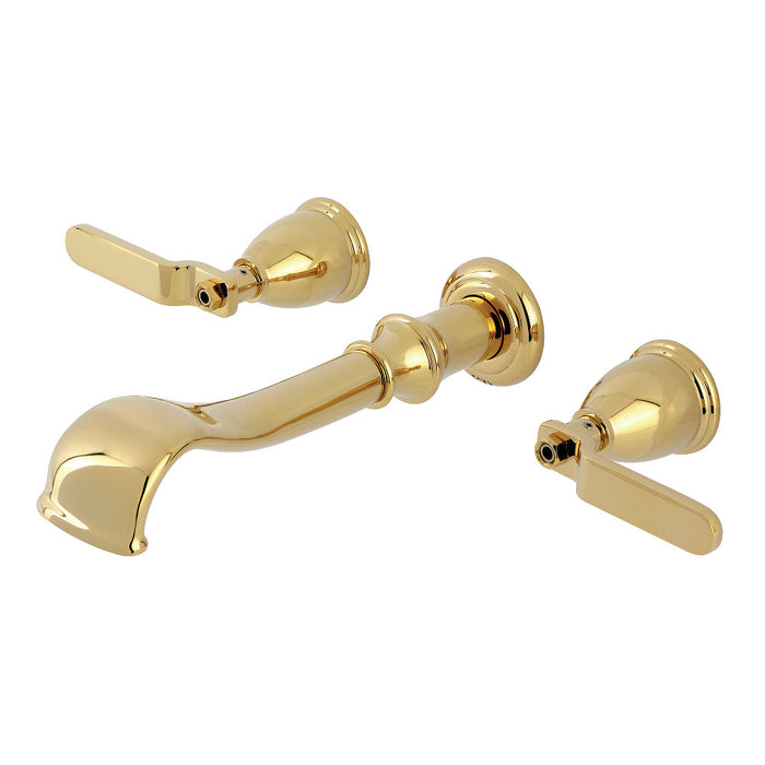 Kingston Brass KS5022KL Hallerbos Two-Handle Wall Mount Roman Tub Faucet, Polished Brass