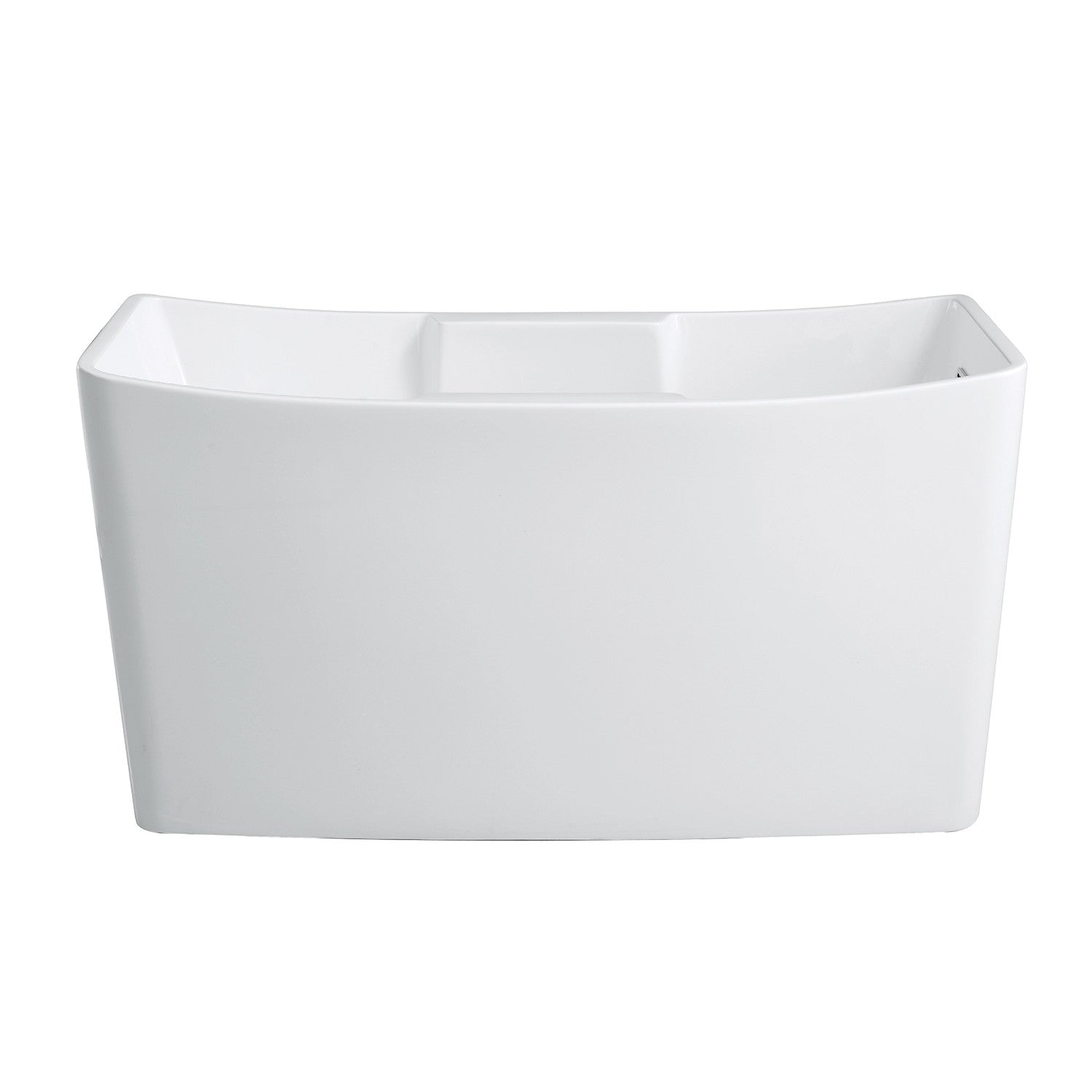 Kingston Brass VTSQ512827S 51" Acrylic Rectangular Double Slipper Freestanding Tub with Drain and Integrated Seat, Glossy White