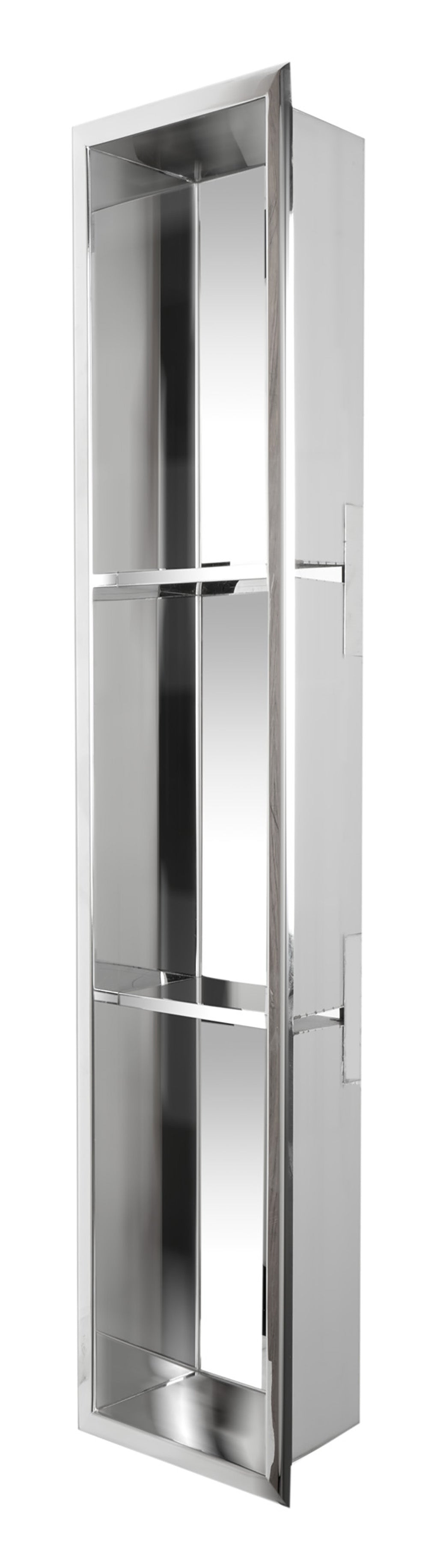 ALFI ABN0836-PSS 8 x 36 Polished Stainless Steel Vertical Triple Shelf Bath Shower Niche