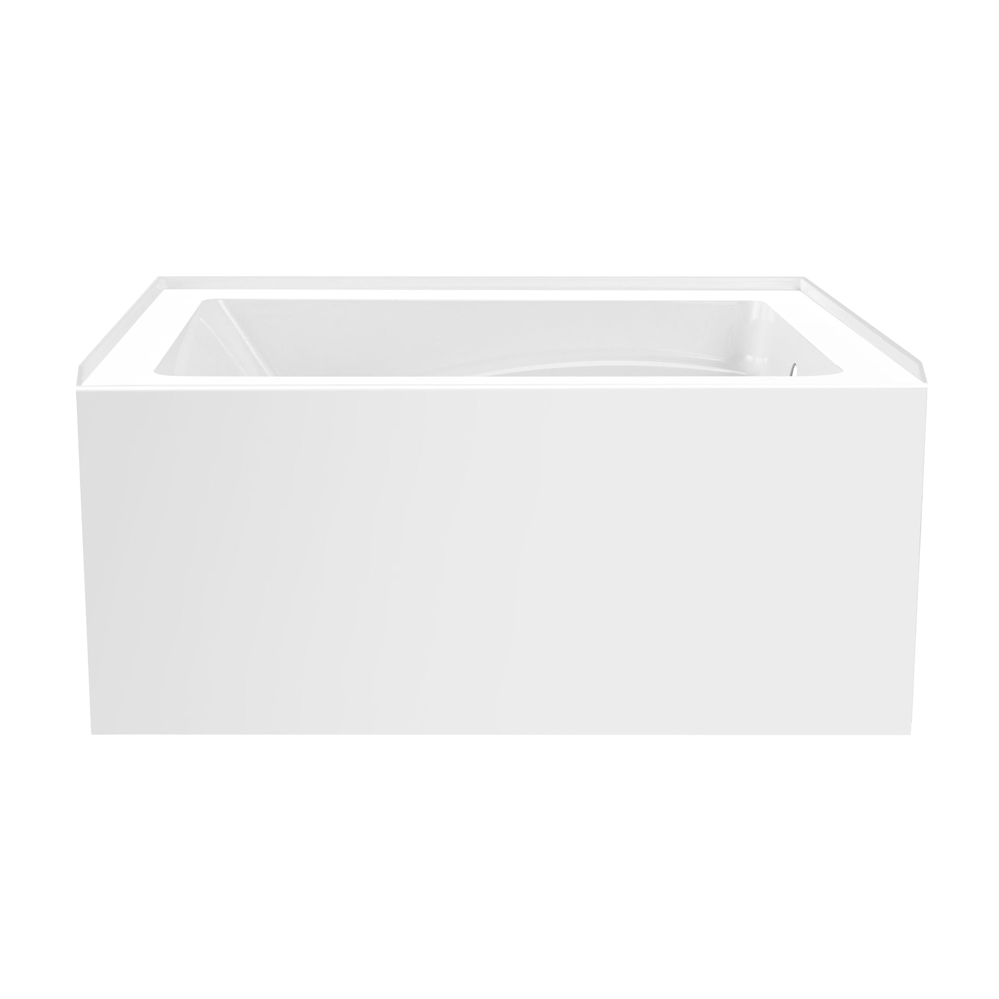 Aqua Eden VTAM4836R22T 48" Acrylic Rectangular 3-Wall Alcove Tub, Right Hand Drain, Glossy White