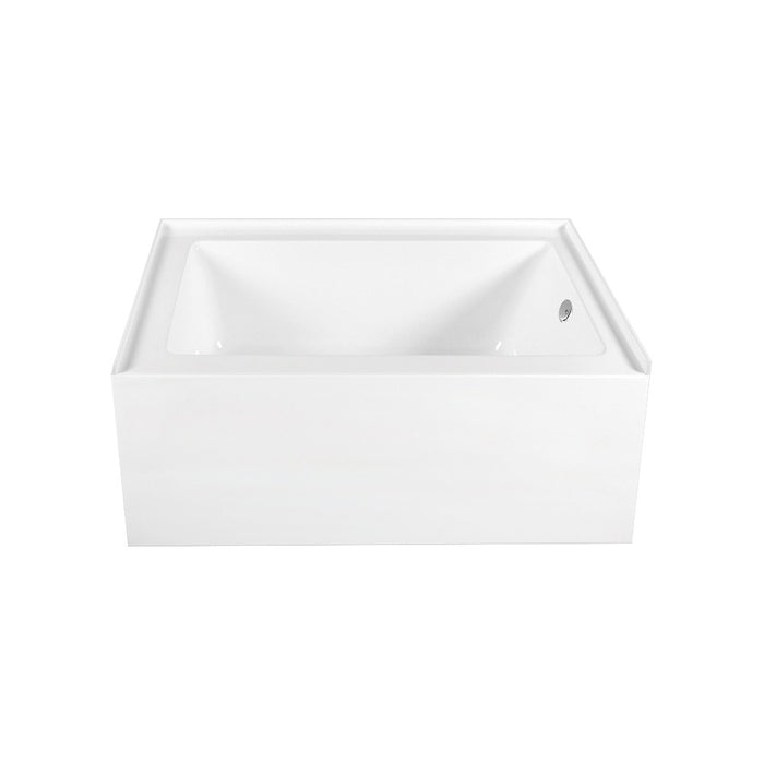 Aqua Eden CVTAP603222R1 60" Acrylic Rectangular 3-Wall Alcove Tub Combo with Waste and Overflow Drain (Right Hand Drain), Glossy White/Polished Chrome