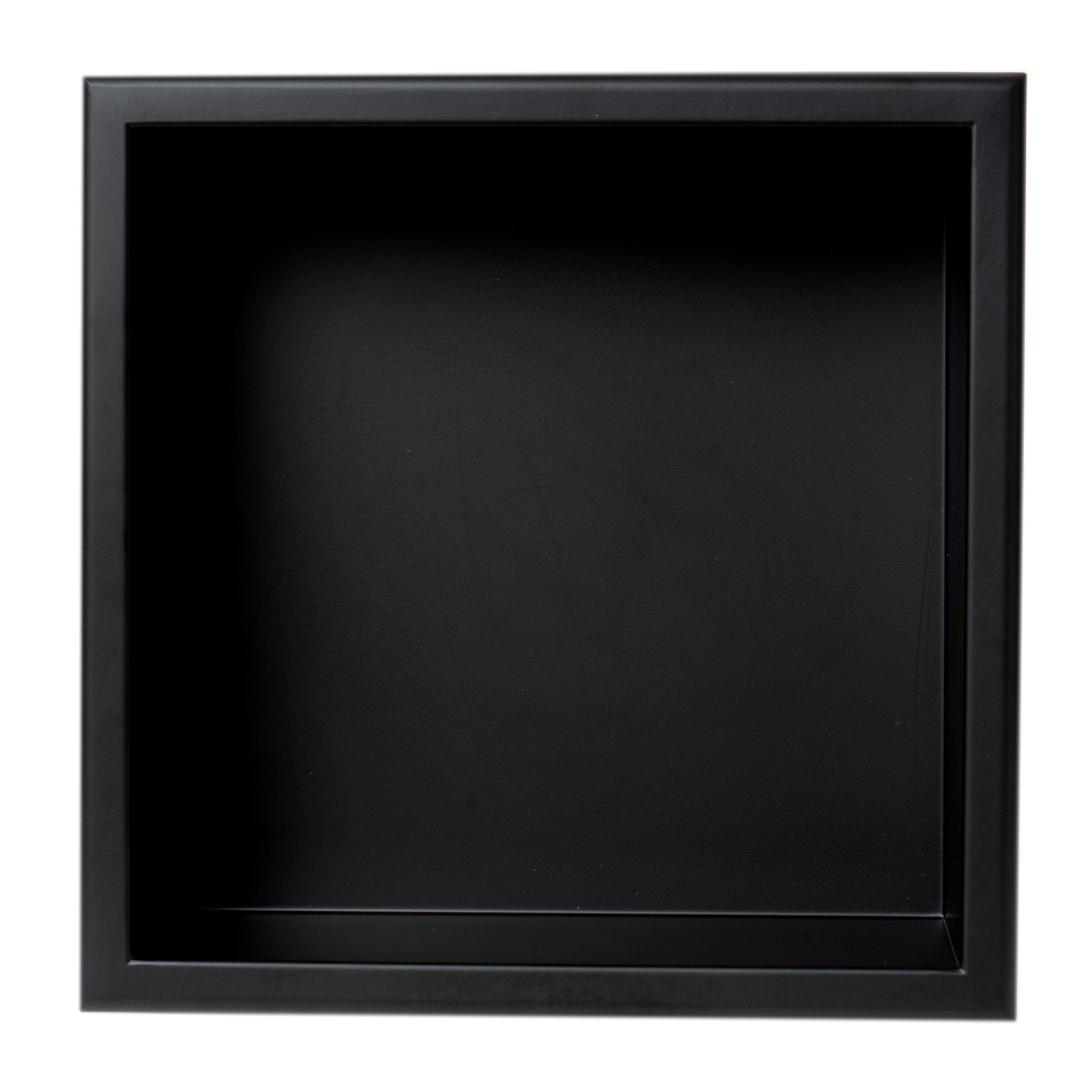 ALFI ABNC1212-BLA 12" x 12" Black Matte Stainless Steel Square Single Shelf Bath Shower Niche