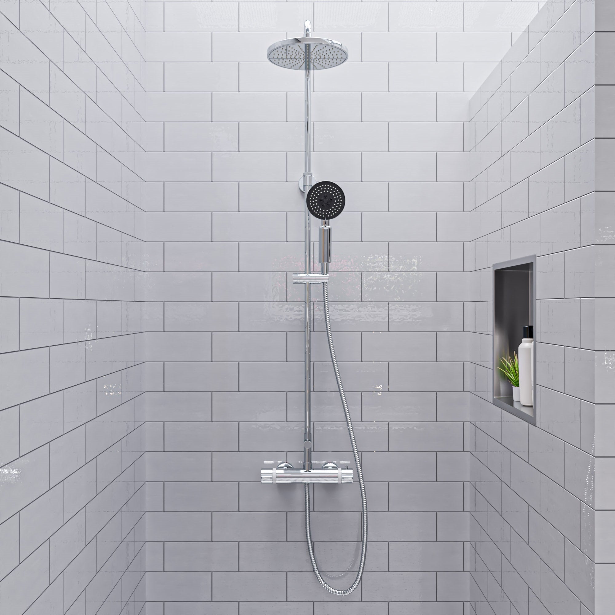 ALFI AB2867-PC Polished Chrome Round Style Thermostatic Exposed Shower Set