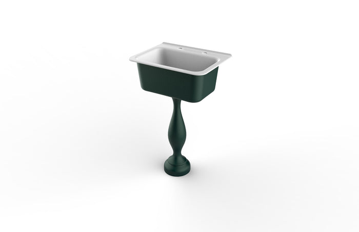 WatermarkFixtures Cameron Industrial Antique Inspired Modern Farmhouse Cast Iron Pedestal Bath Sink