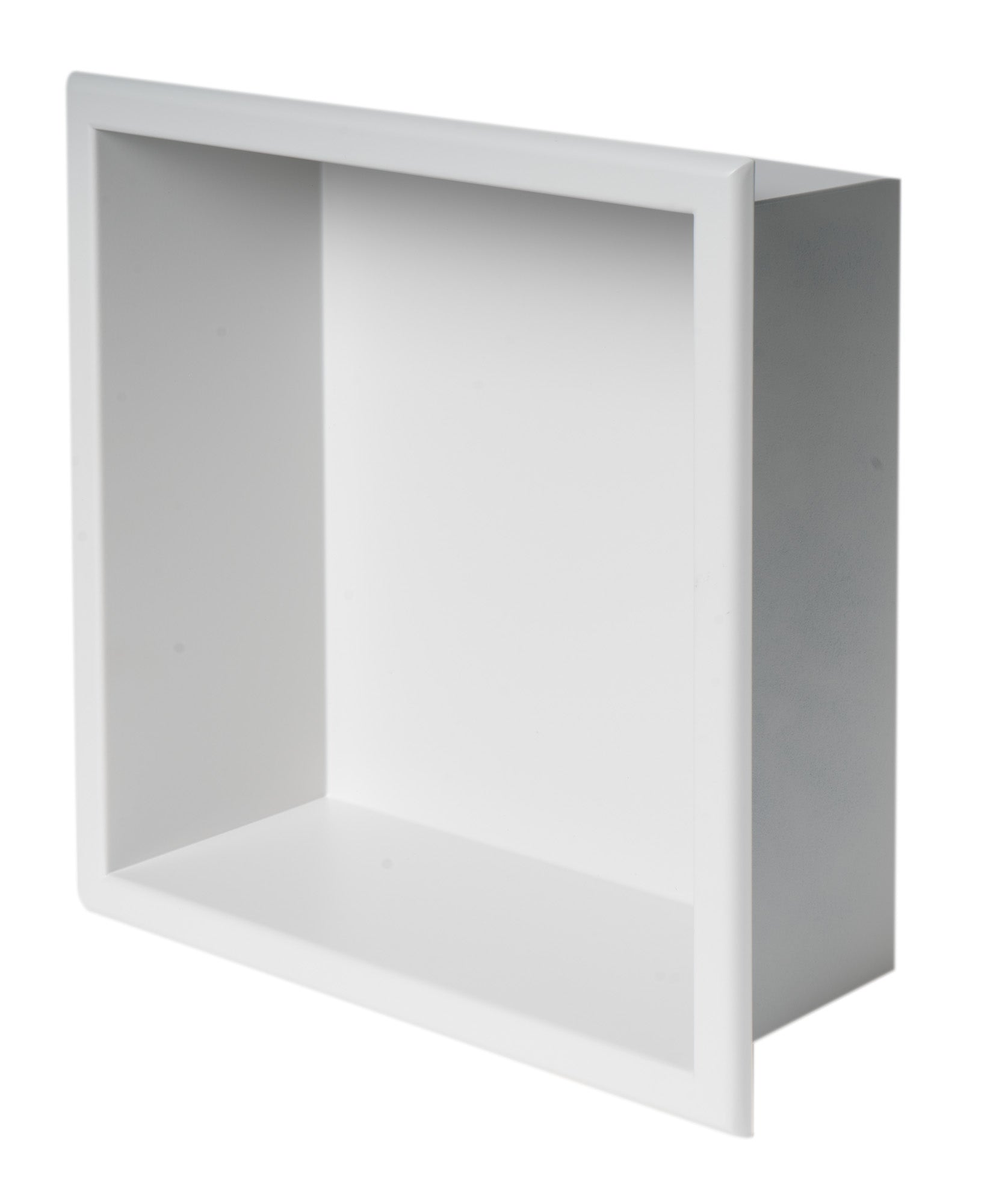 ALFI ABNC1212-W 12" x 12" White Matte Stainless Steel Square Single Shelf Bath Shower Niche