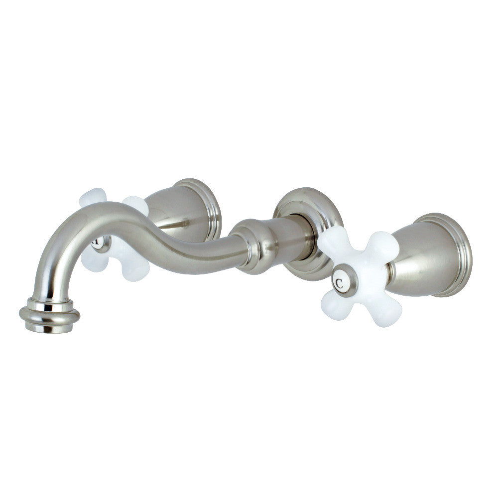 Kingston Brass KS3028PX Restoration Two-Handle Wall Mount Roman Tub Faucet, Brushed Nickel