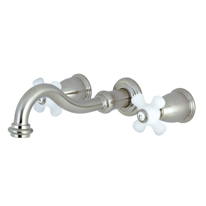 Kingston Brass KS3028PX Restoration Two-Handle Wall Mount Roman Tub Faucet, Brushed Nickel