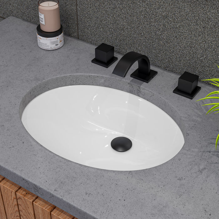 ALFI ABC602 White 23" Oval Undermount Ceramic Sink