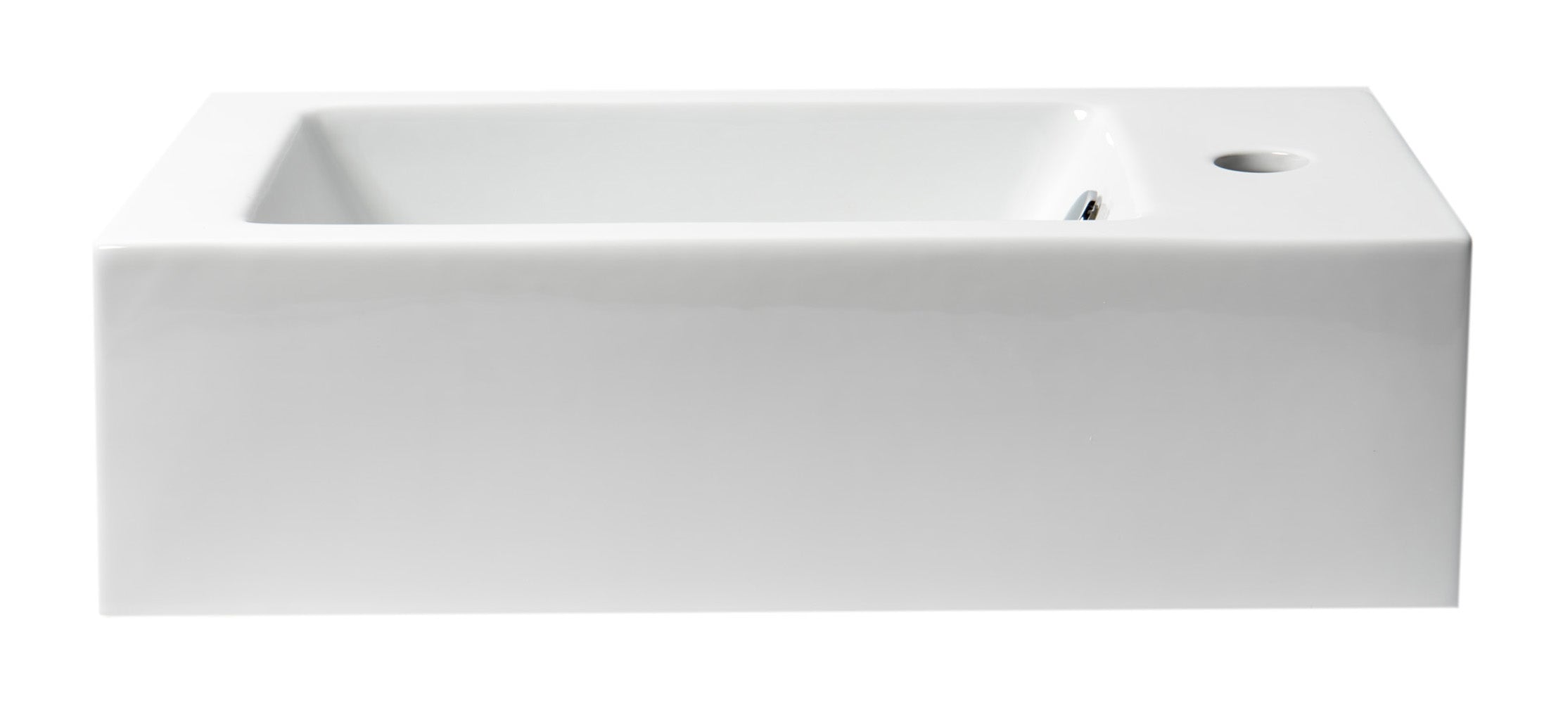 ALFI ABC116 White 20" Small Rectangular Wall Mounted Ceramic Sink with Faucet Hole