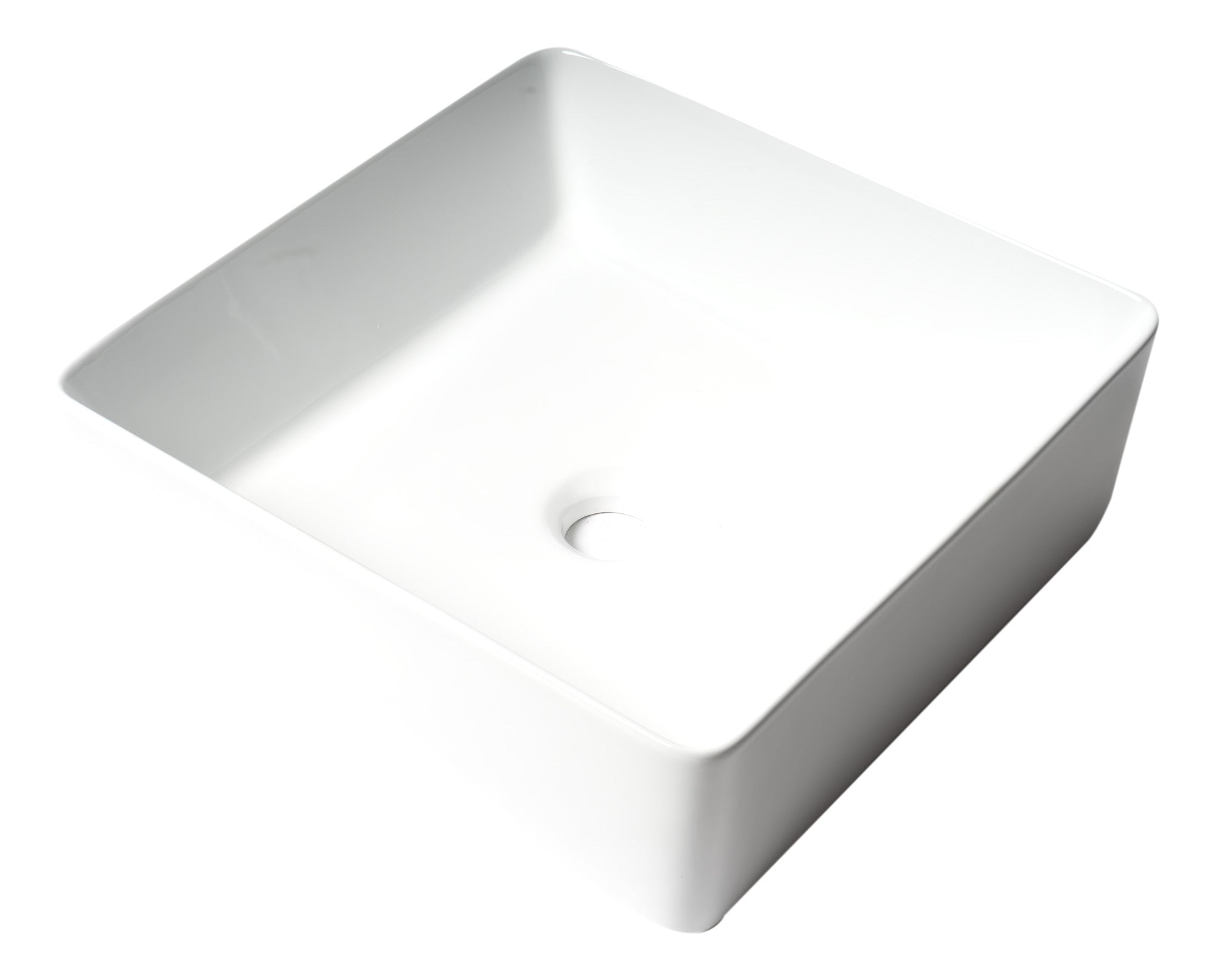 ALFI ABC903-W White 16" Modern Square Above Mount Ceramic Sink