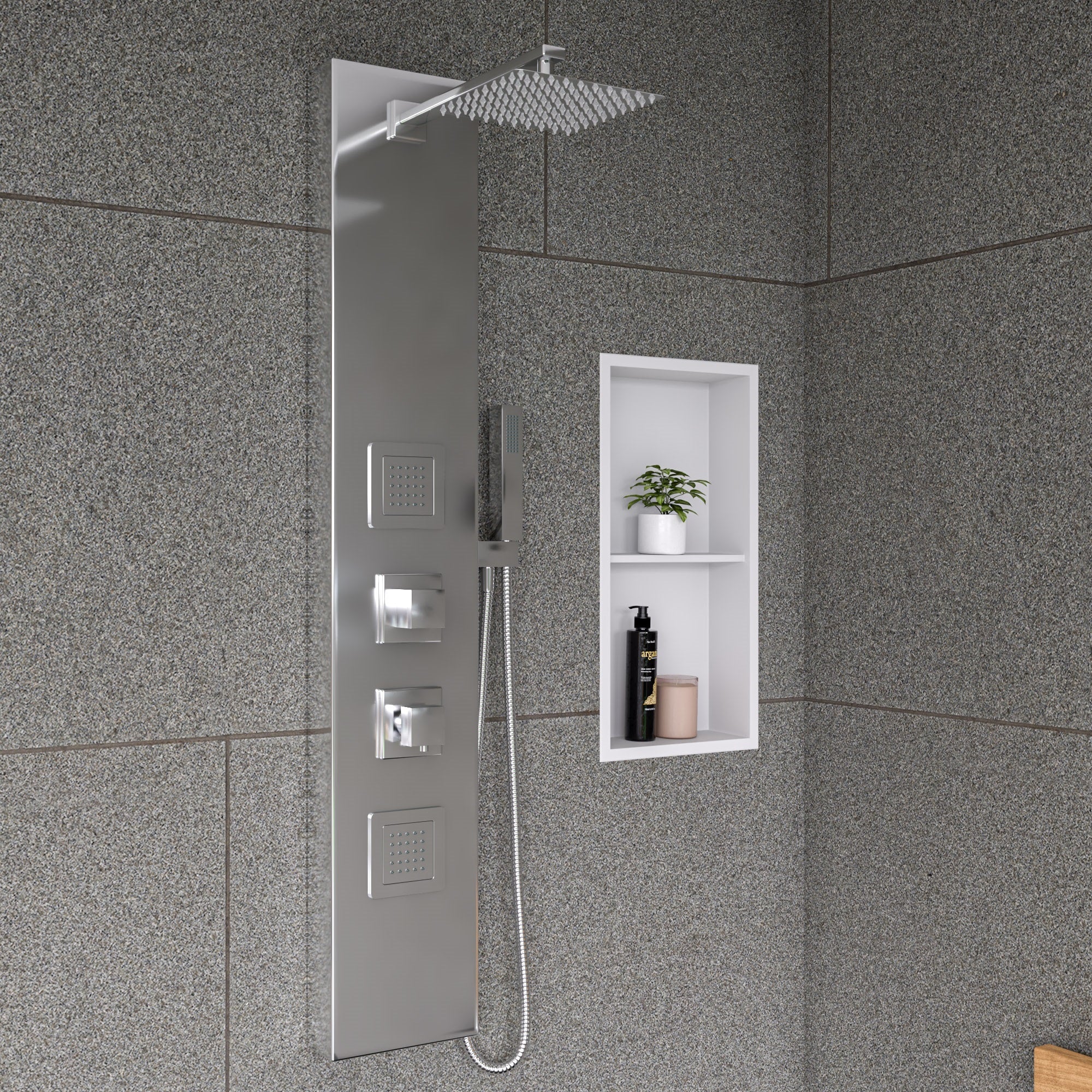 ALFI ABLD32B-BSS 32" Modern Brushed Stainless Steel Linear Shower Drain with Solid Cover