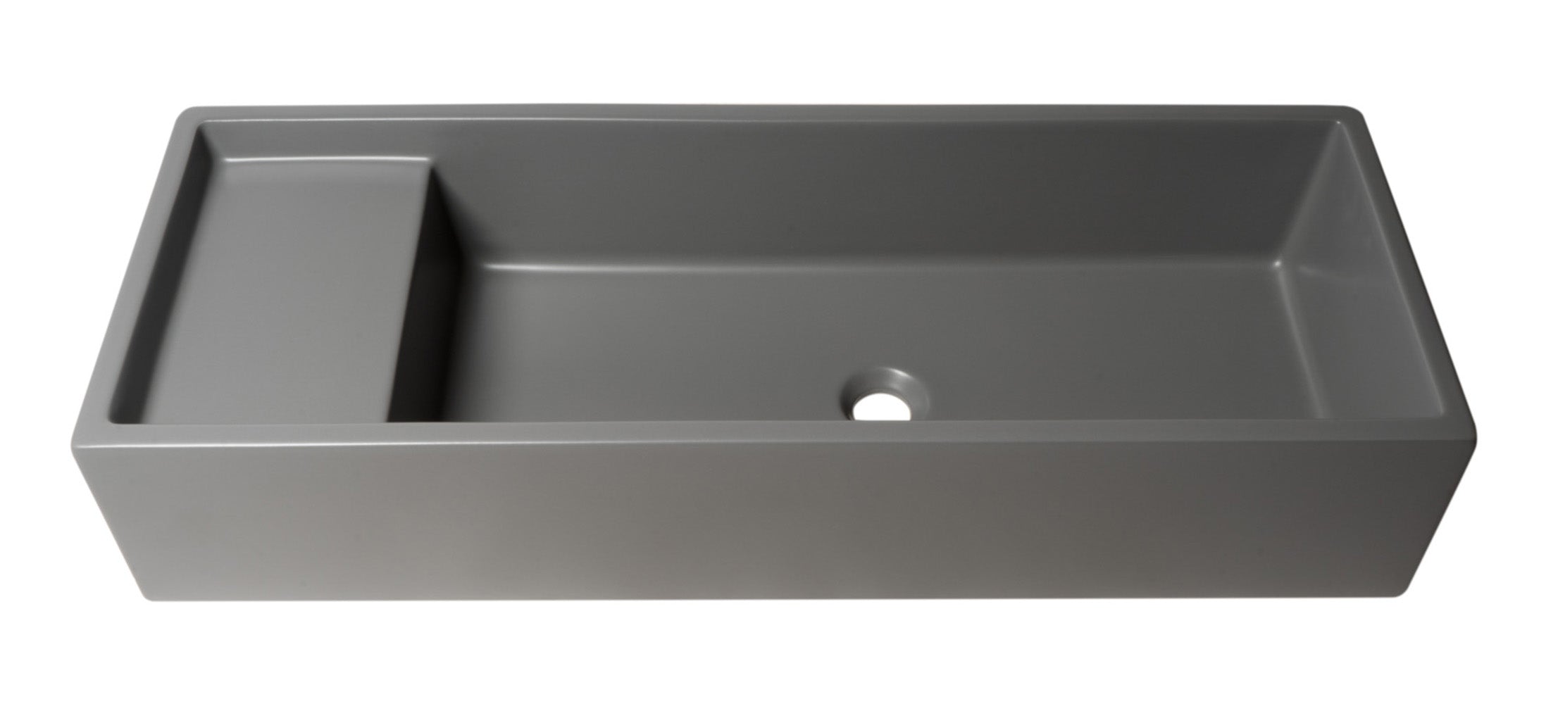ALFI AB39TRGM 39" Grey Matte Above Mount Fireclay Bathroom Trough Sink