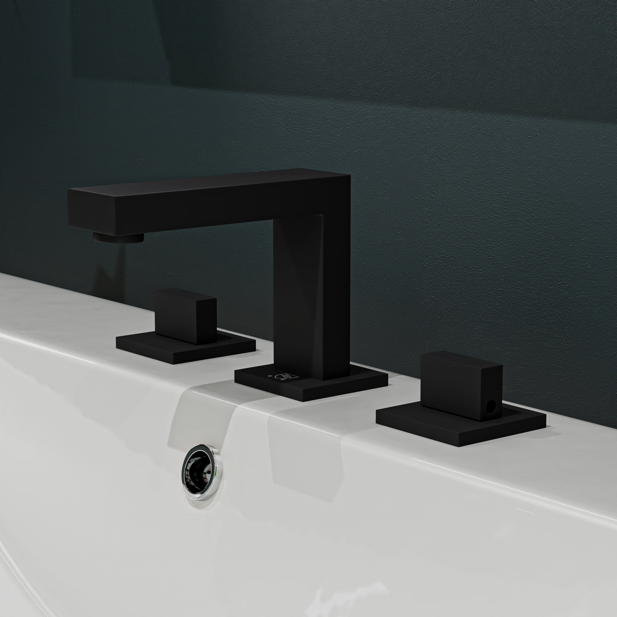 ALFI AB1322-BM Black Matte Widespread Modern Bathroom Faucet
