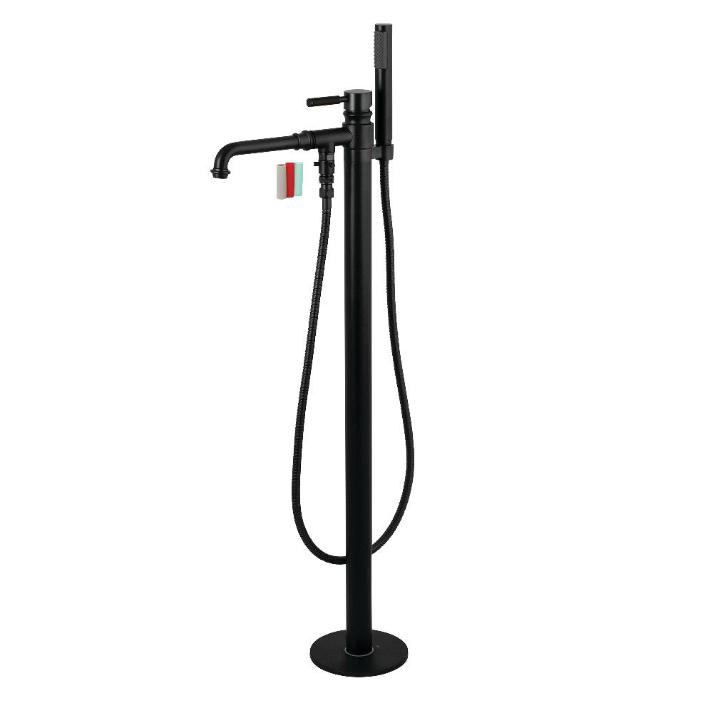 Kingston Brass KS7030DKL Kaiser Freestanding Tub Faucet with Hand Shower, Matte Black