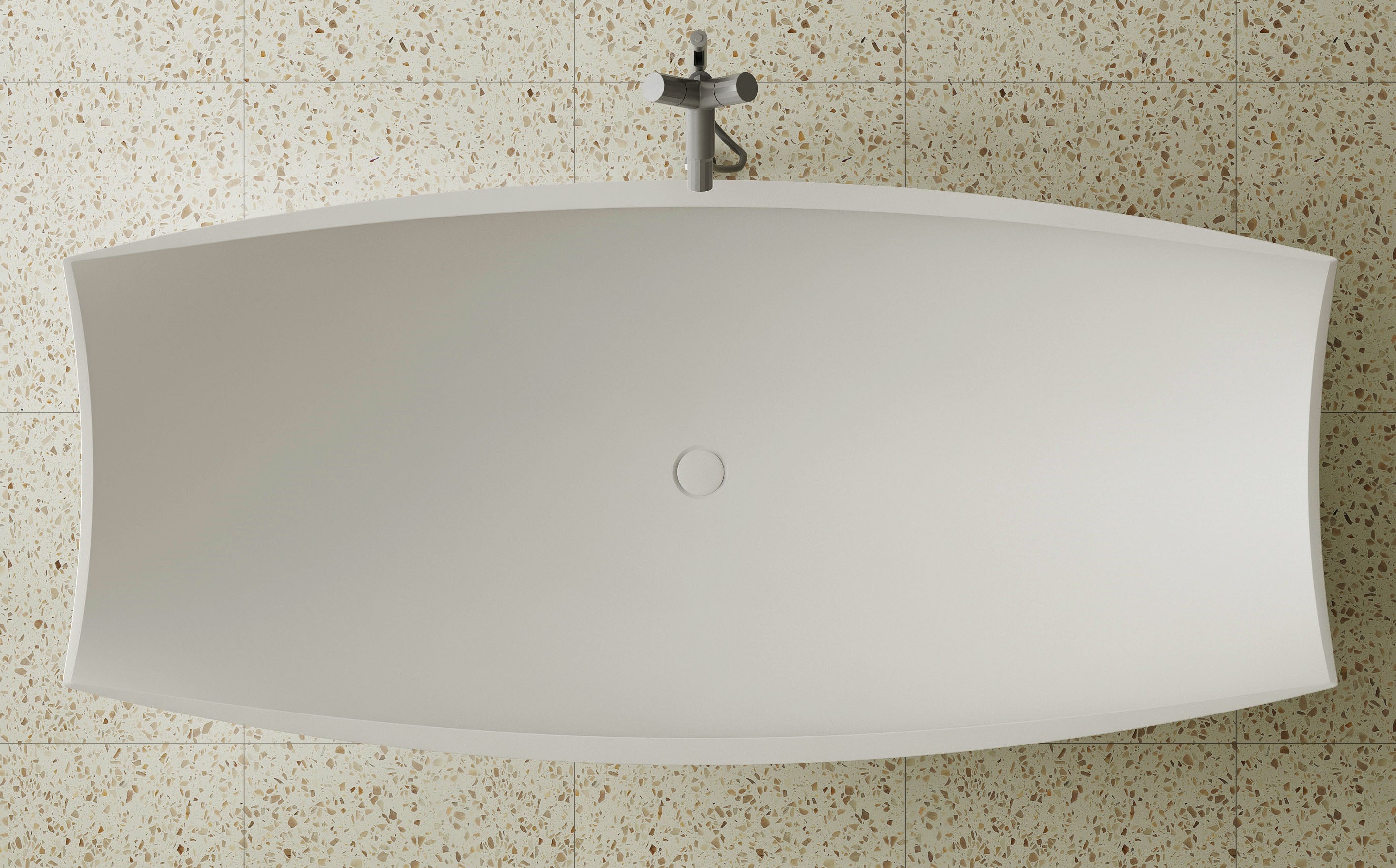 ALFI AB9992 White Matte 71" Solid Surface Resin Free Standing Hammock Style Bathtub