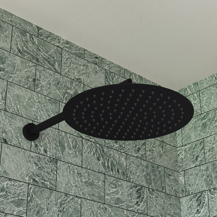 ALFI RAIN12R-BM Matte Black Stainless Steel 12" Round Ultra-Thin Rain Shower Head