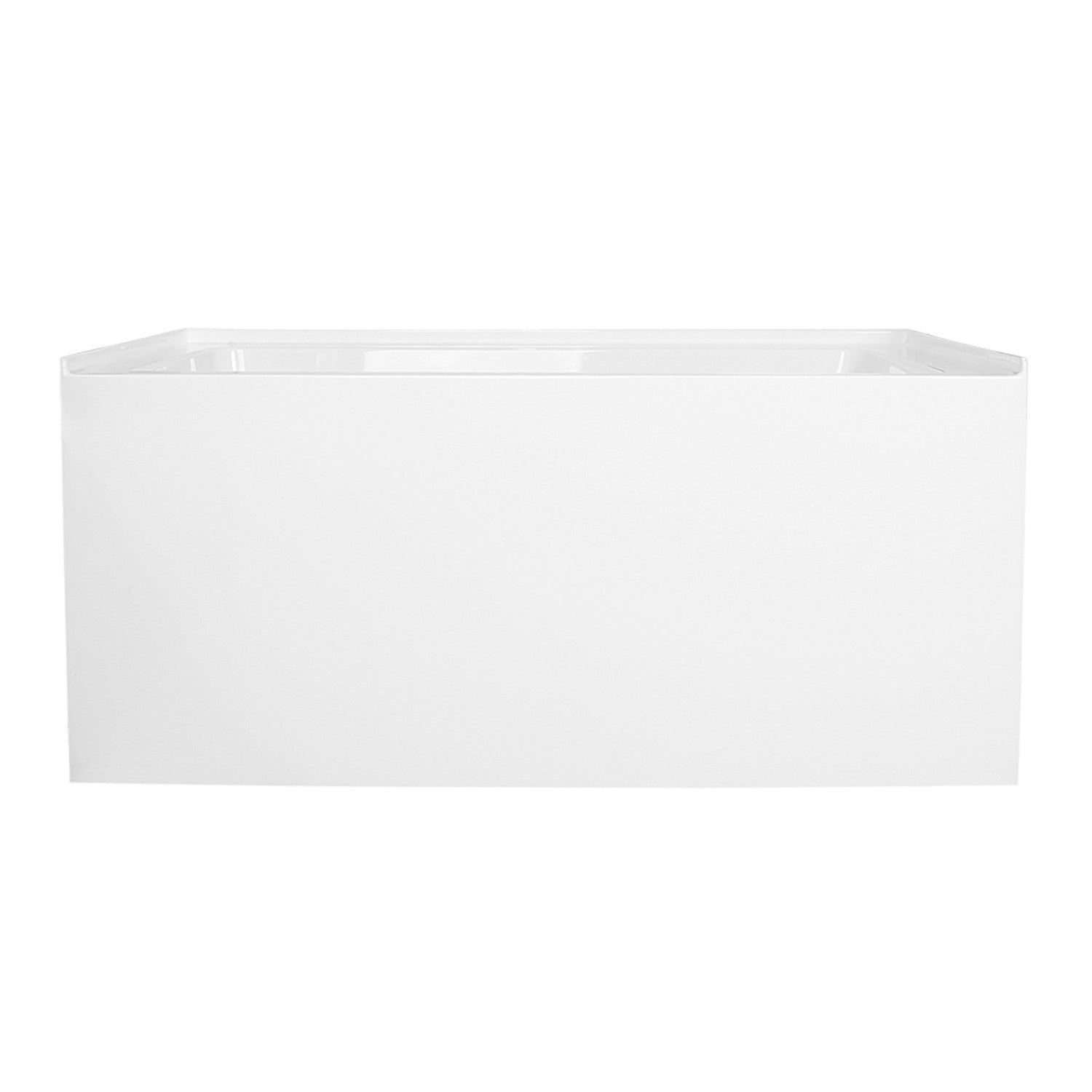 Aqua Eden VTDE483222L 48" Acrylic Rectangular 3-Wall Alcove Tub, Left Hand Drain Hole, Glossy White