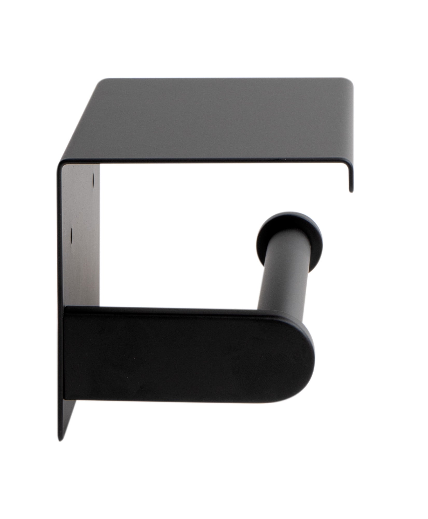 ALFI ABTPC66-BLA Black Matte Stainless Steel Toilet Paper Holder with Shelf