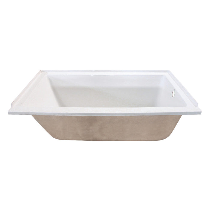 Aqua Eden XVTPN603020R 60" Acrylic Rectangular Drop-In Tub, Right Hand Drain, Glossy White