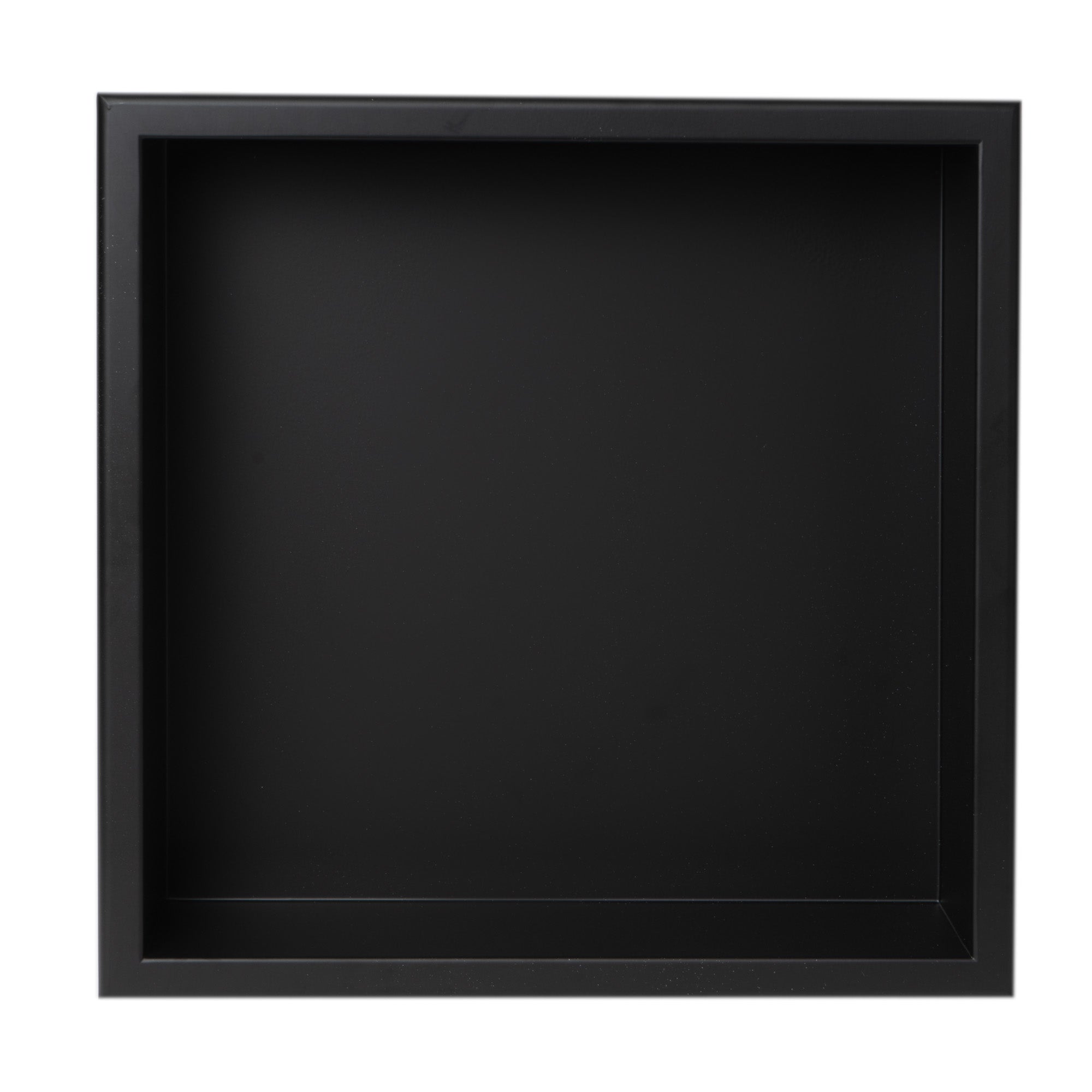 ALFI ABNC1616-BLA 16" x 16" Black Matte Stainless Steel Square Single Shelf Bath Shower Niche