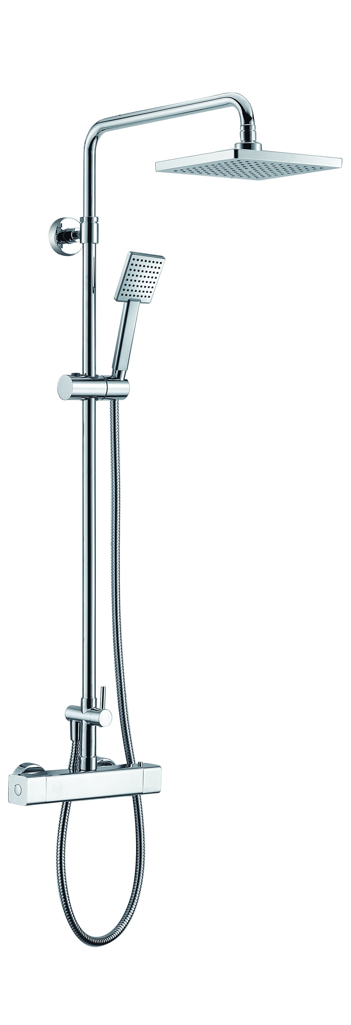 ALFI AB2862-PC Polished Chrome Square Style Thermostatic Exposed Shower Set