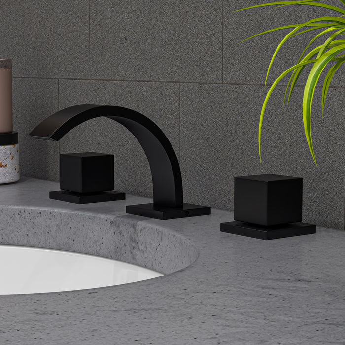 ALFI AB1326-BM Black Matte Widespread Modern Bathroom Faucet