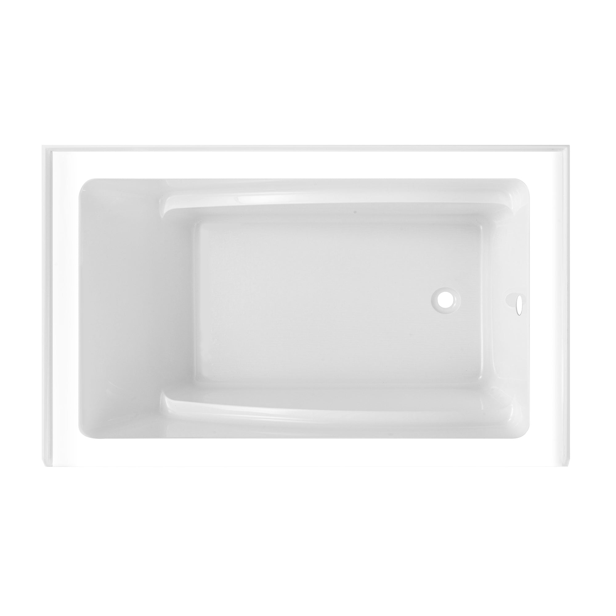 Aqua Eden VTAM5436R22T 54" Acrylic Rectangular 3-Wall Alcove Tub, Right Hand Drain, Glossy White