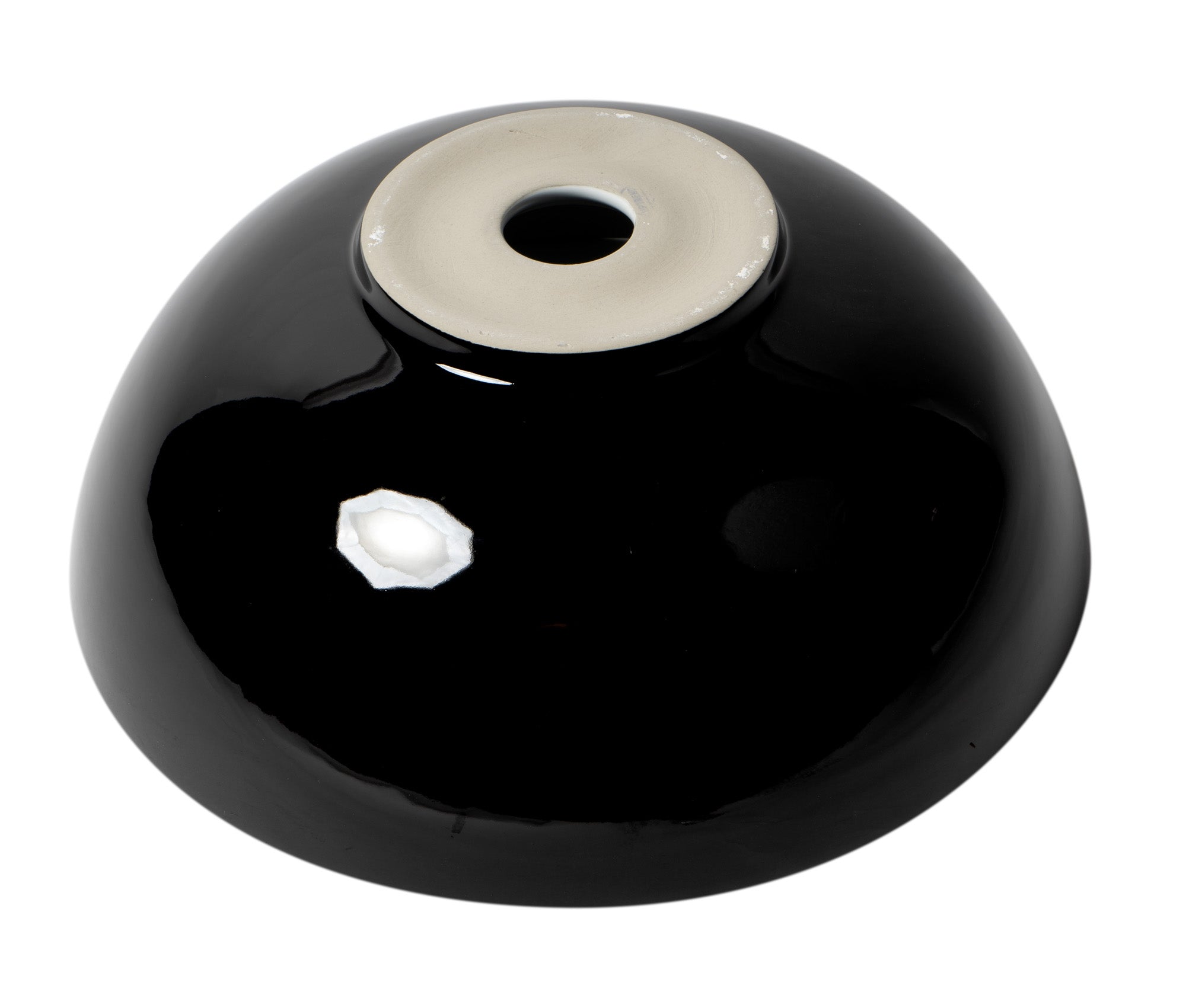 ALFI ABC906 Black & White 15" Round Vessel Above Mount Ceramic Sink