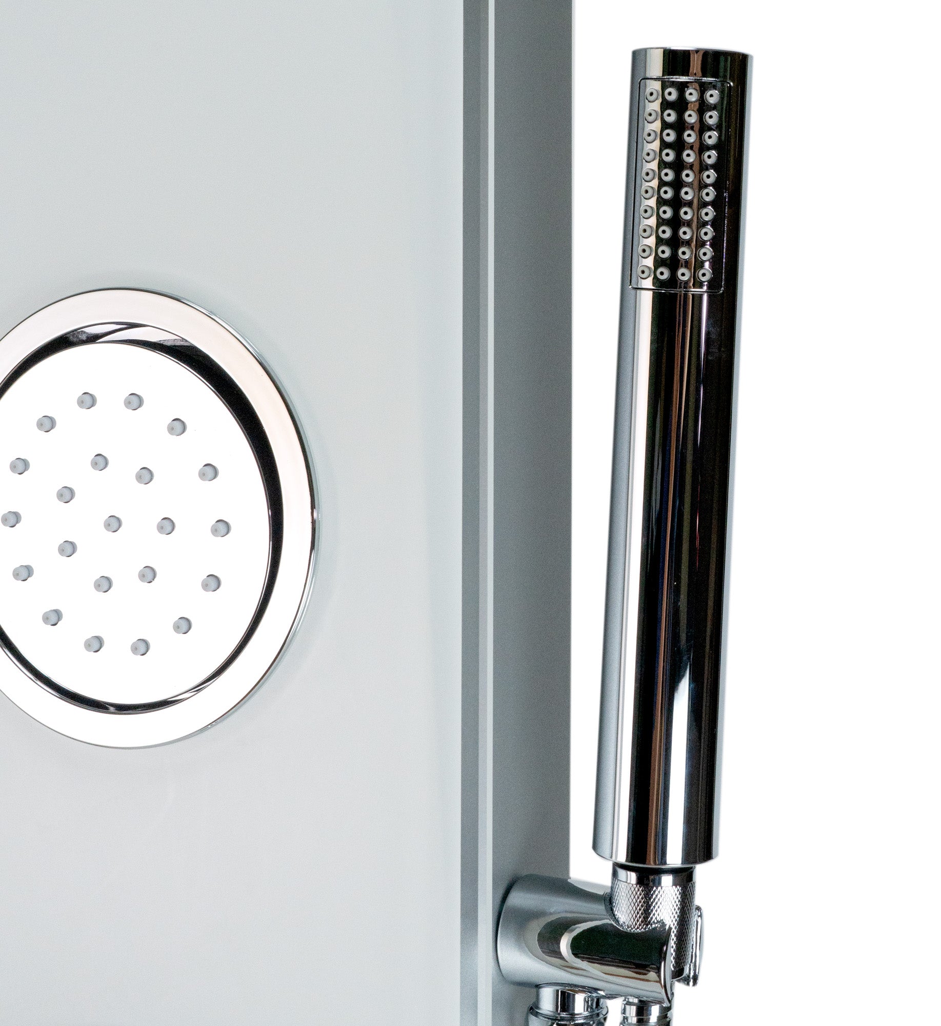 ALFI ABSP50W White Glass Shower Panel with 2 Body Sprays and Rain Shower Head