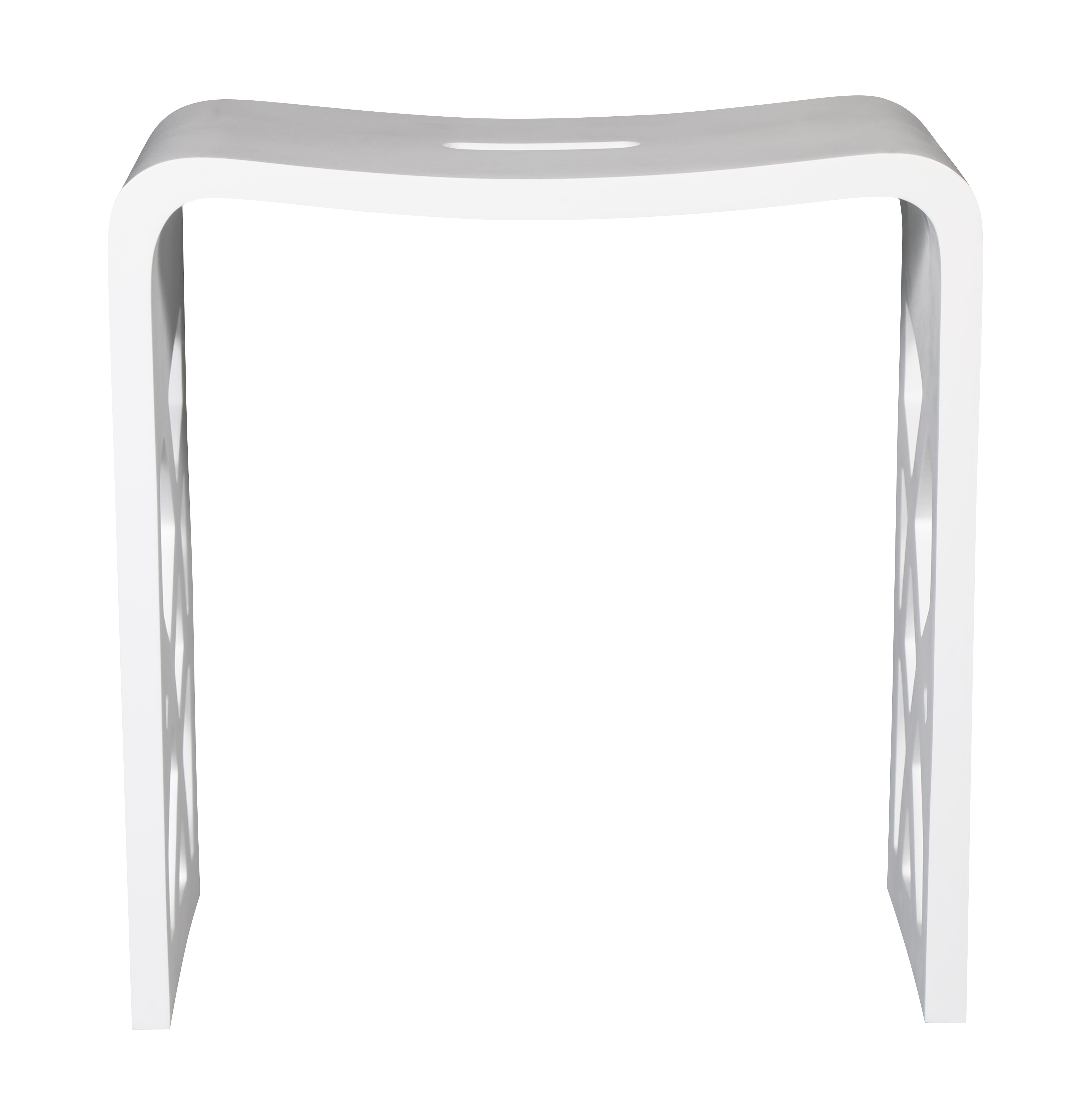 ALFI ABST88 Designer White Matte Solid Surface Resin Bathroom / Shower Stool