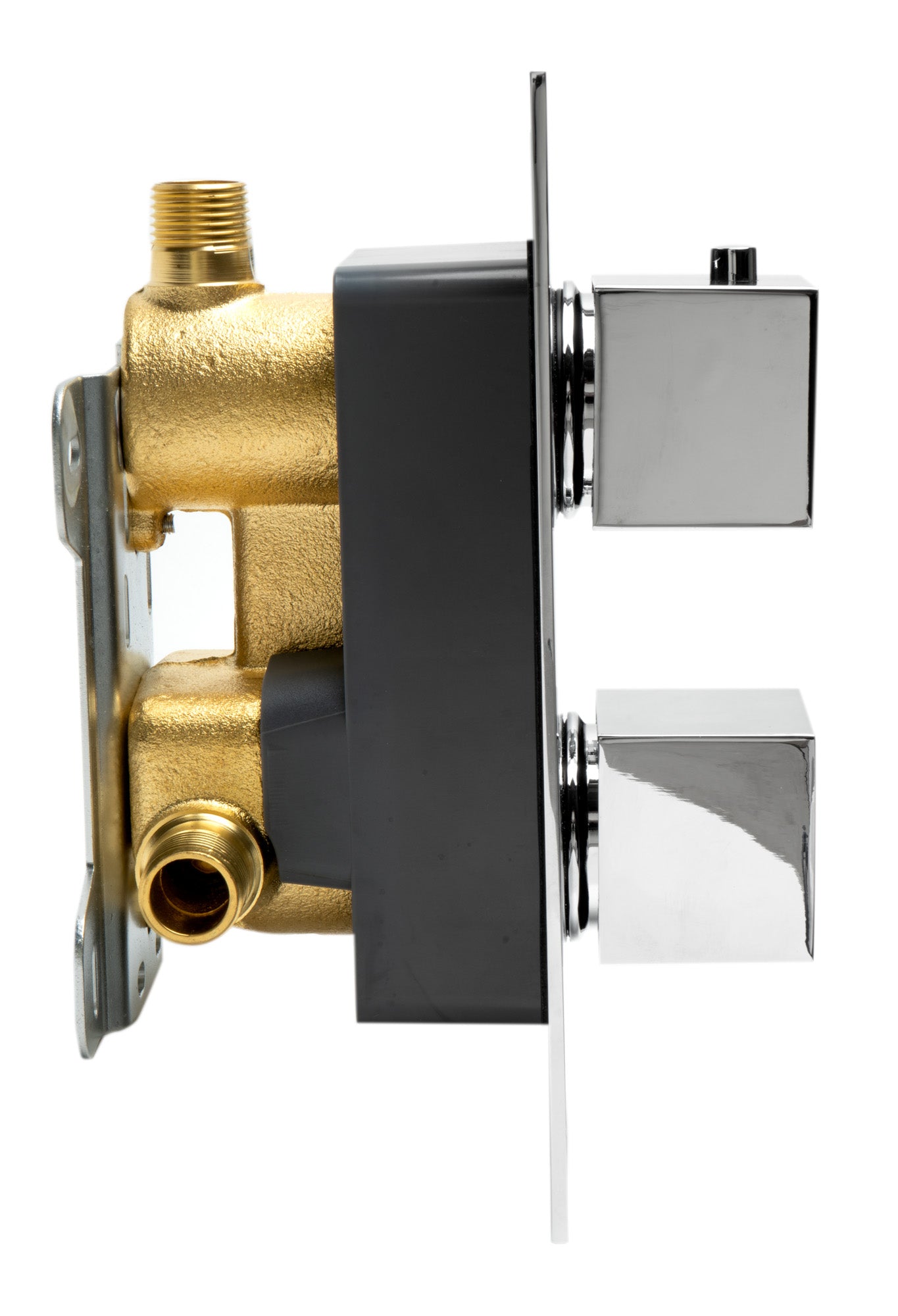ALFI AB2601-PC Polished Chrome Square Knob 1 Way Thermostatic Shower Mixer