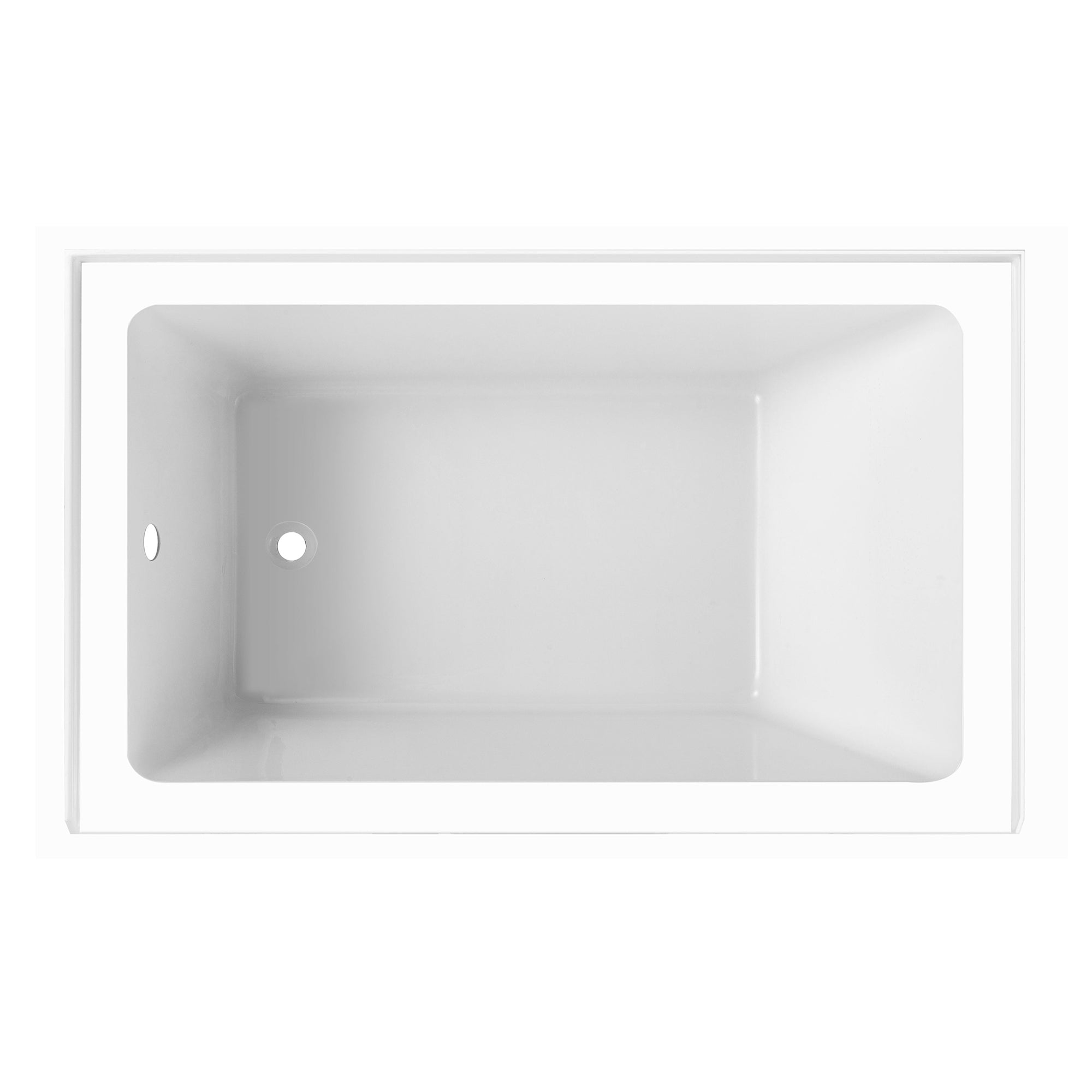 Aqua Eden VTAP5436L22 54" Acrylic Rectangular 3-Wall Alcove Tub, Left Hand Drain, Glossy White