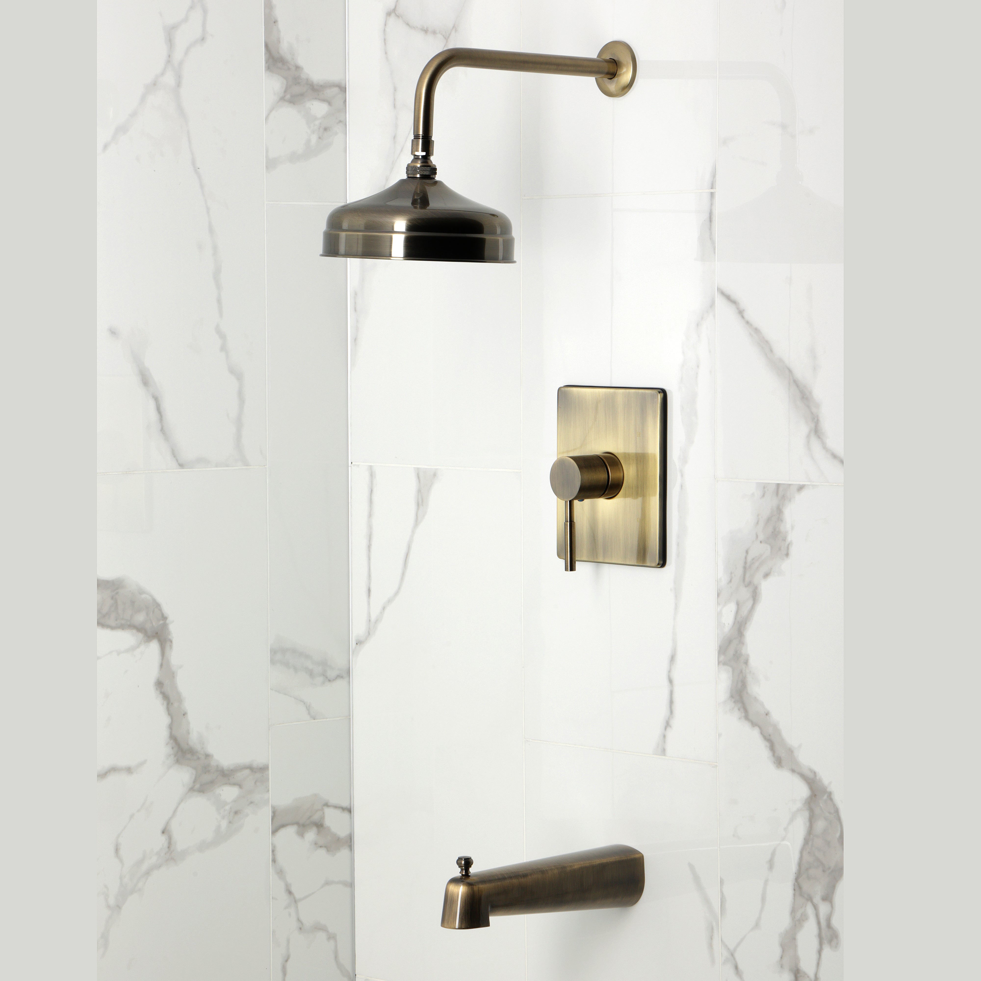 Kingston Brass KB6343DL Concord Single-Handle Pressure Balanced Tub and Shower Faucet, Antique Brass