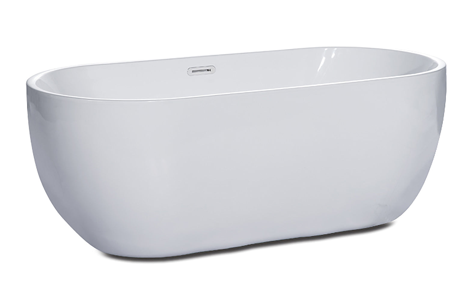 ALFI AB8838 59 inch White Oval Acrylic Free Standing Soaking Bathtub