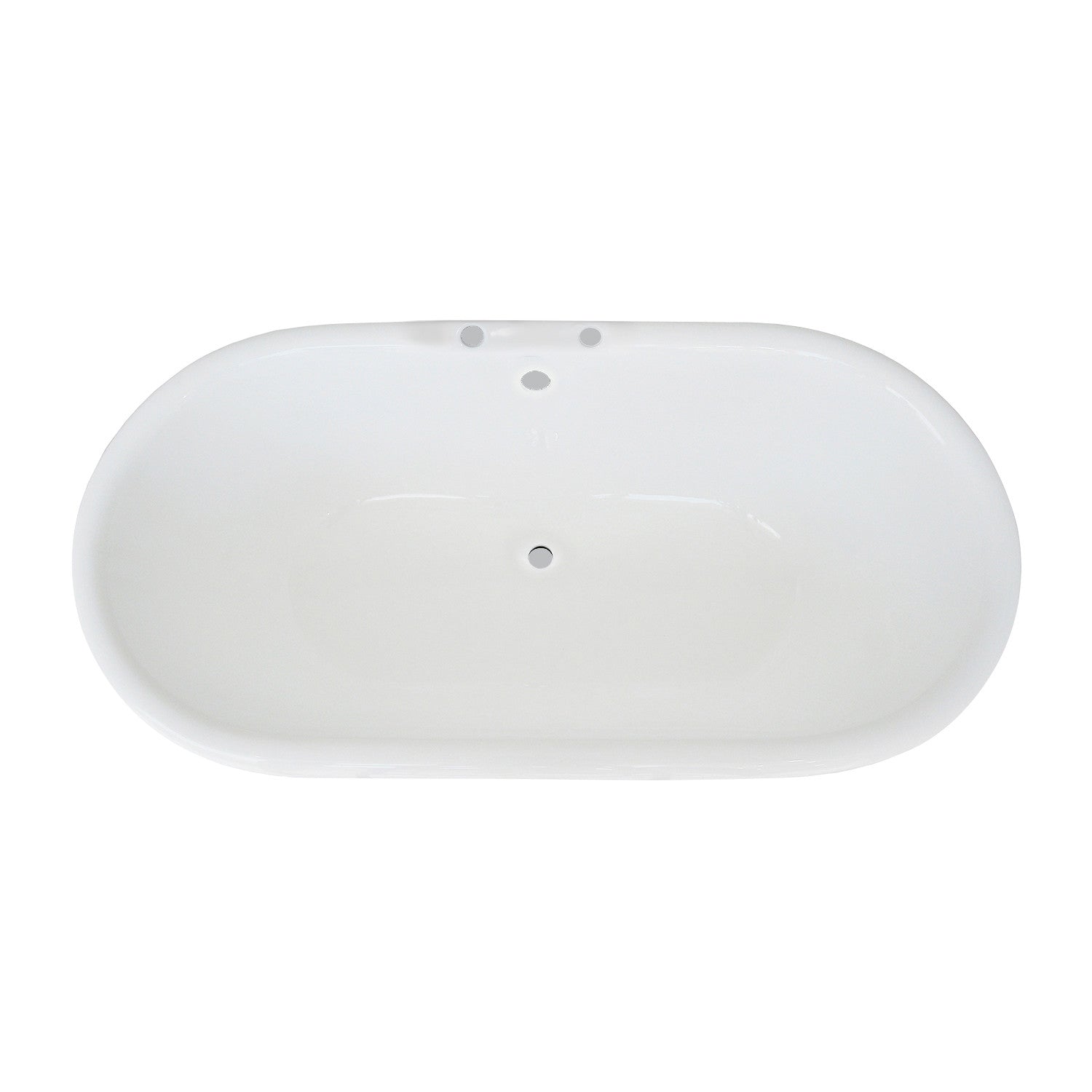 Aqua Eden VCT7D603024 60" Cast Iron Oval Double Ended Pedestal Tub (7" Faucet Drillings), White