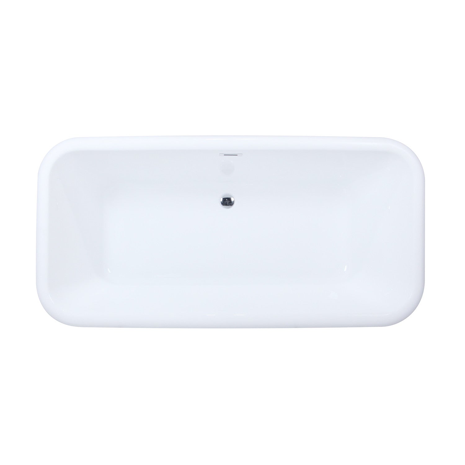 Aqua Eden VTDE713524WA 71" Acrylic Oval Rectangular Double Ended Pedestal Tub with Drain (No Faucet Drillings), Glossy White