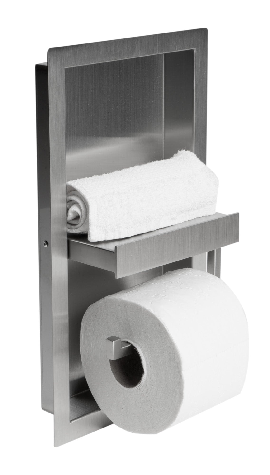ALFI ABTPN88-BSS Brushed Stainless Steel Recessed Toilet Paper Holder Niche