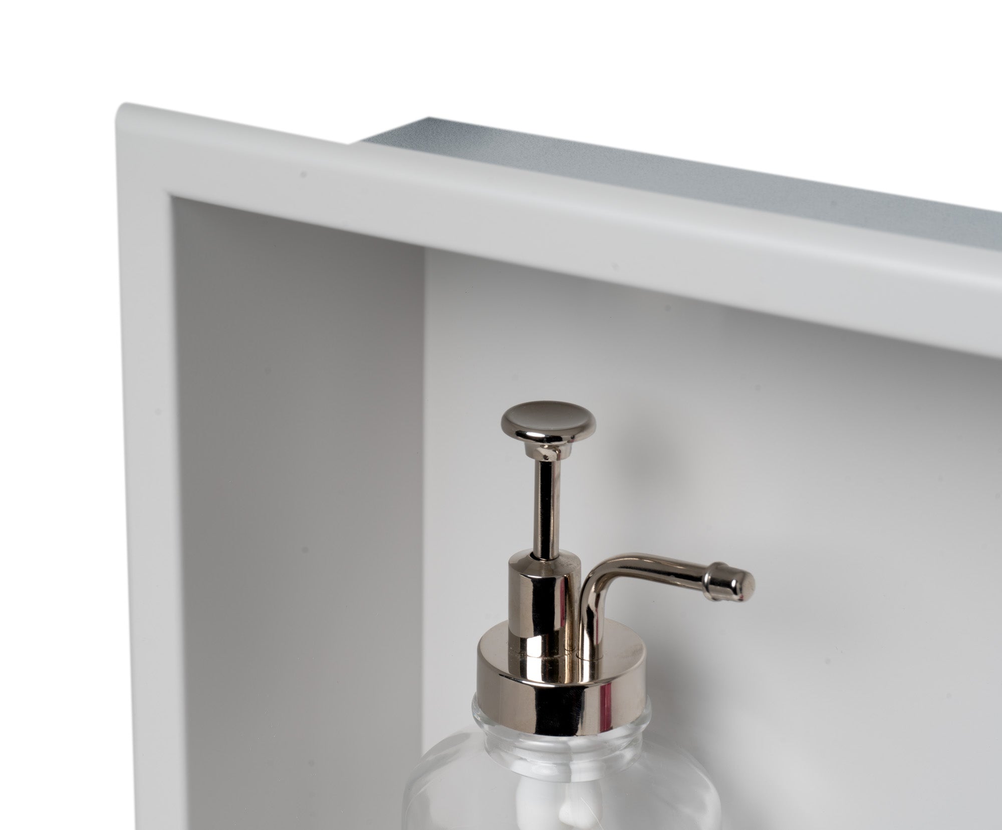 ALFI ABNC2412-W 24 x 12 White Matte Stainless Steel Horizontal Single Shelf Bath Shower Niche