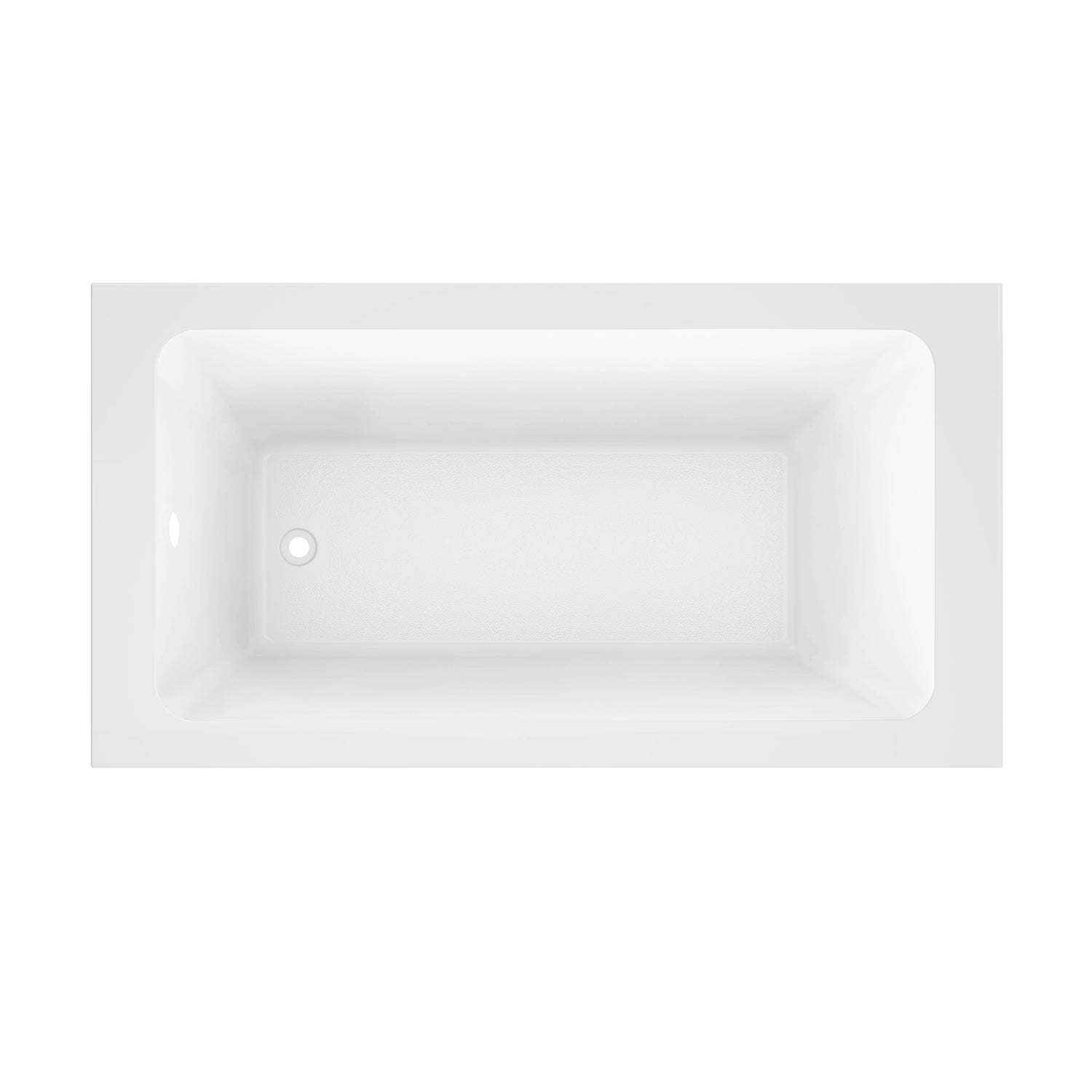 Kingston Brass VTPN603219T 60" Acrylic Rectangular Drop-In Tub with Anti-Skid Surface, Glossy White