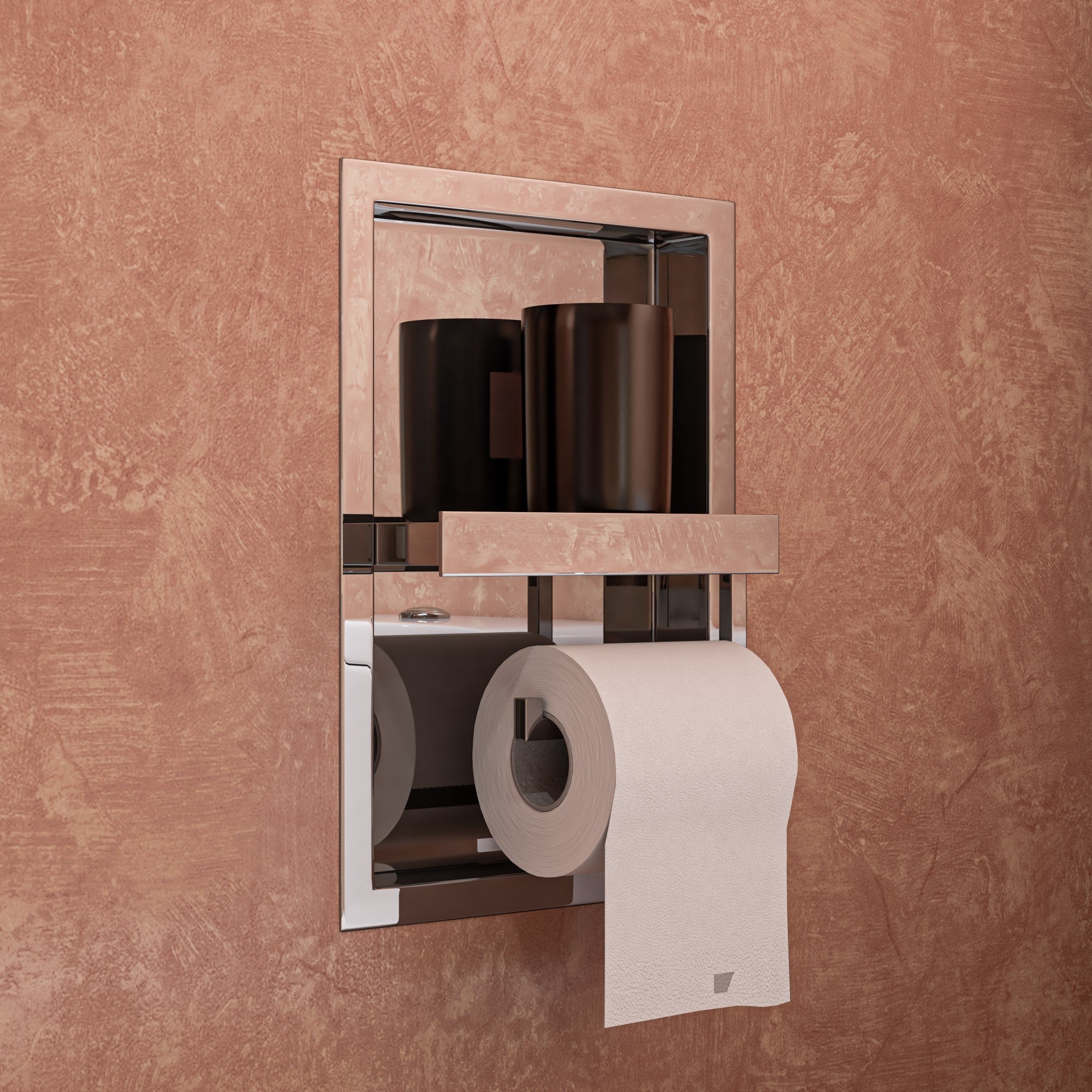 ALFI ABTPN88-PSS Polished Stainless Steel Recessed Toilet Paper Holder Niche