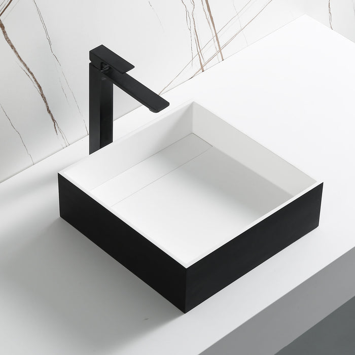 ALFI ABRS14SBM Black Matte 14" Square Solid Surface Resin Sink