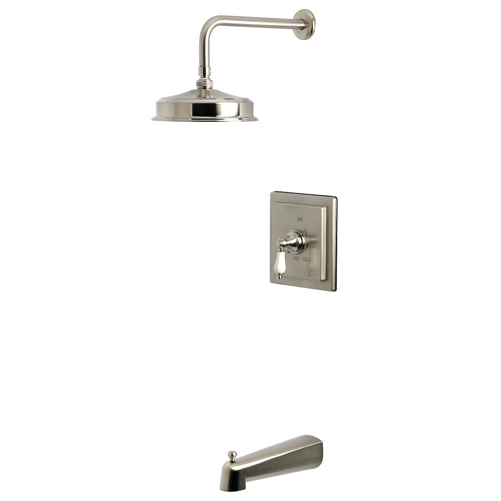 Kingston Brass KB5898PL Demure Single-Handle Pressure Balanced Tub and Shower Faucet, Brushed Nickel