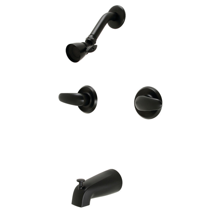 Kingston Brass KB240LL Legacy Double-Handle Tub and Shower Faucet, Matte Black
