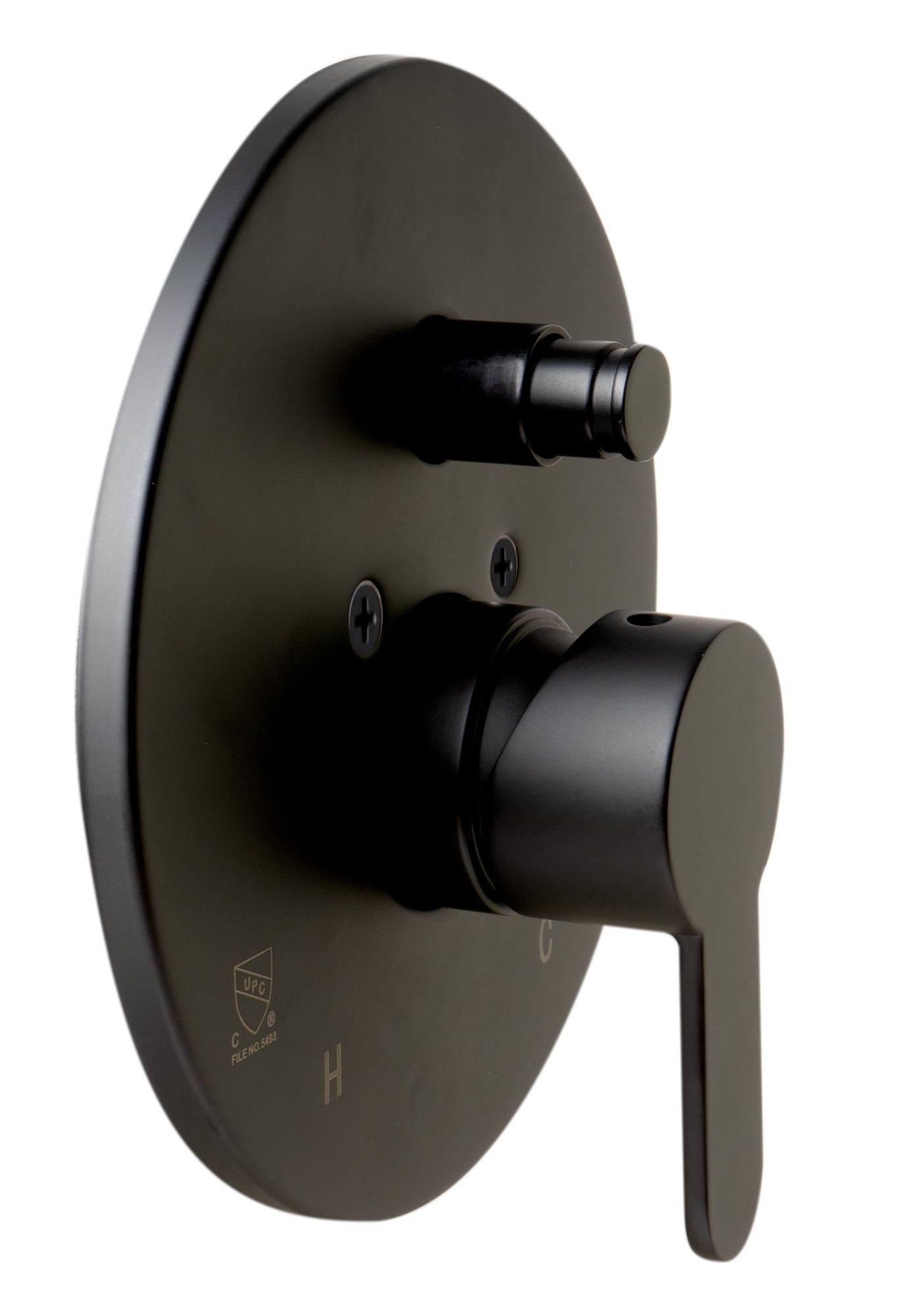 ALFI AB3101-BM Black Matte Shower Valve with Rounded Lever Handle and Diverter