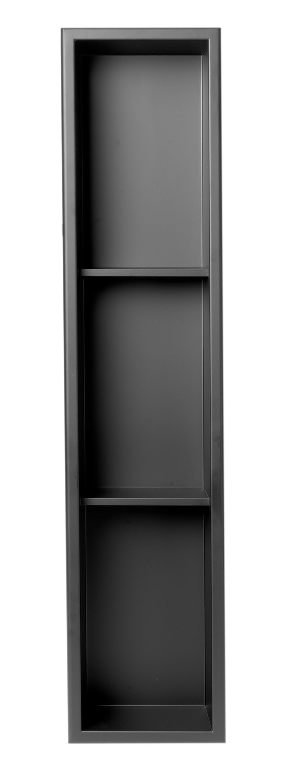 ALFI ABNC0836-BLA 8" x 36" Black Matte Stainless Steel Vertical Triple Shelf Bath Shower Niche