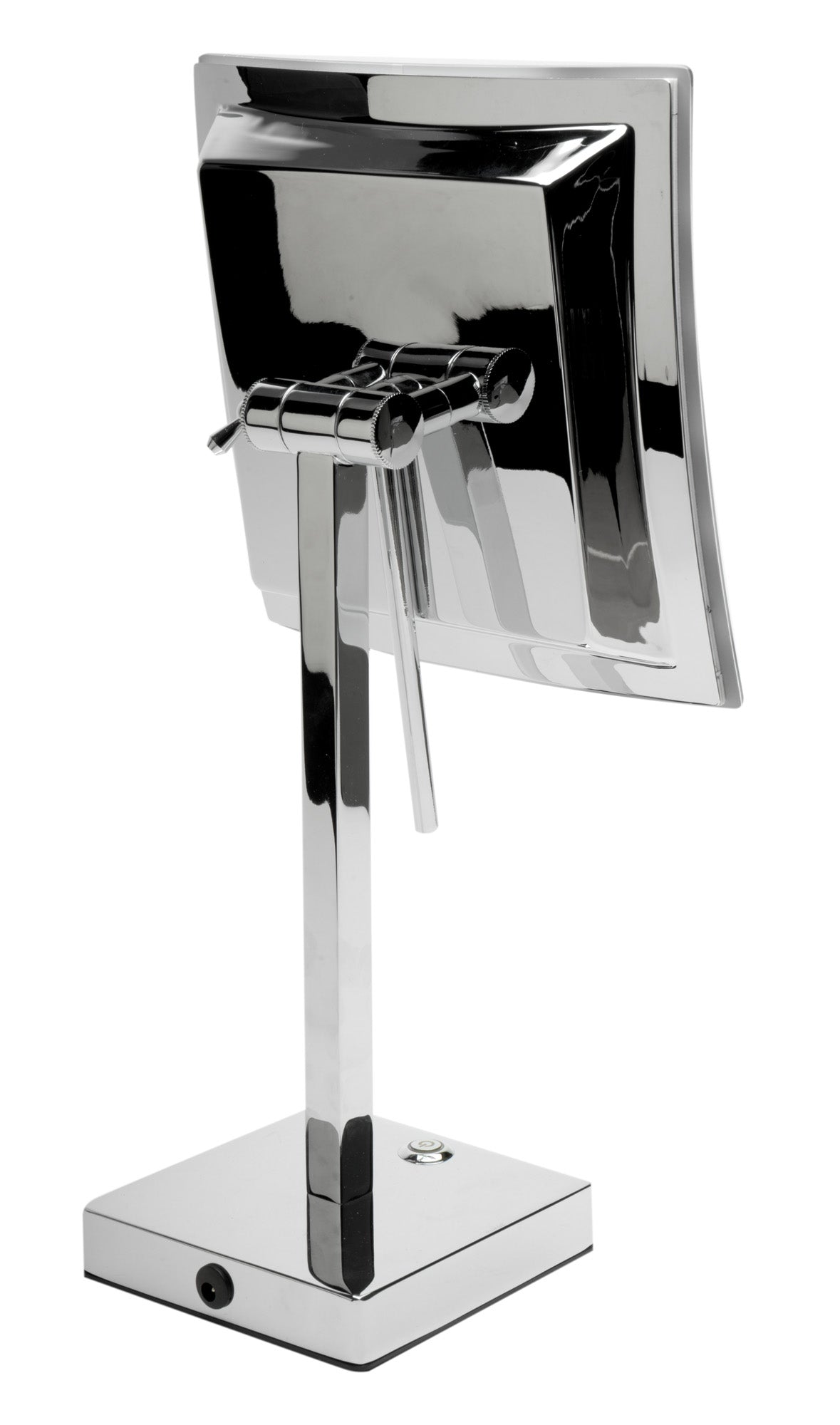 ALFI ABM8FLED-PC Polished Chrome Tabletop Square 8" 5x Magnifying Cosmetic Mirror with Light