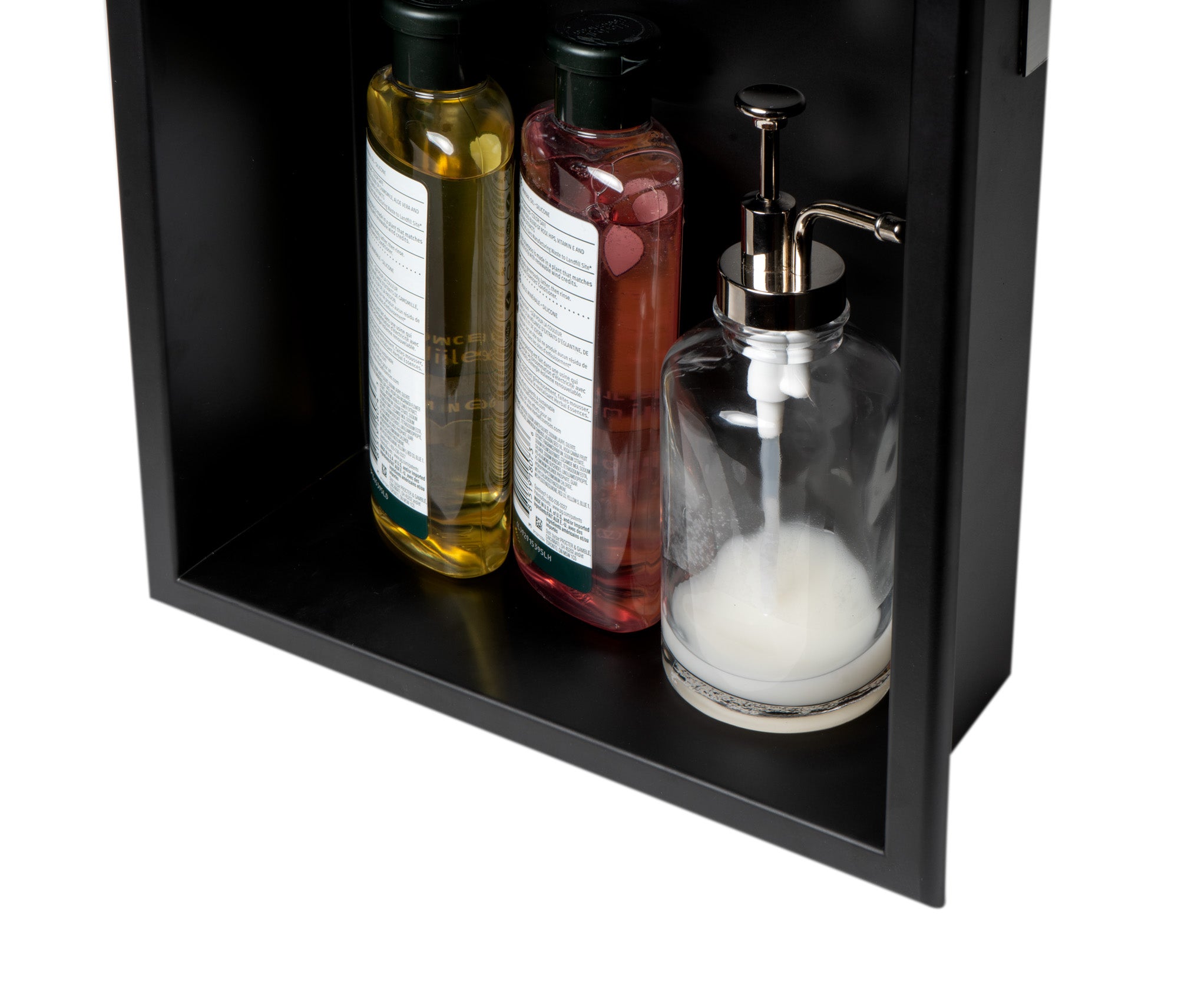ALFI ABNC1224-BLA 12 x 24 Black Matte Stainless Steel Vertical Double Shelf Bath Shower Niche